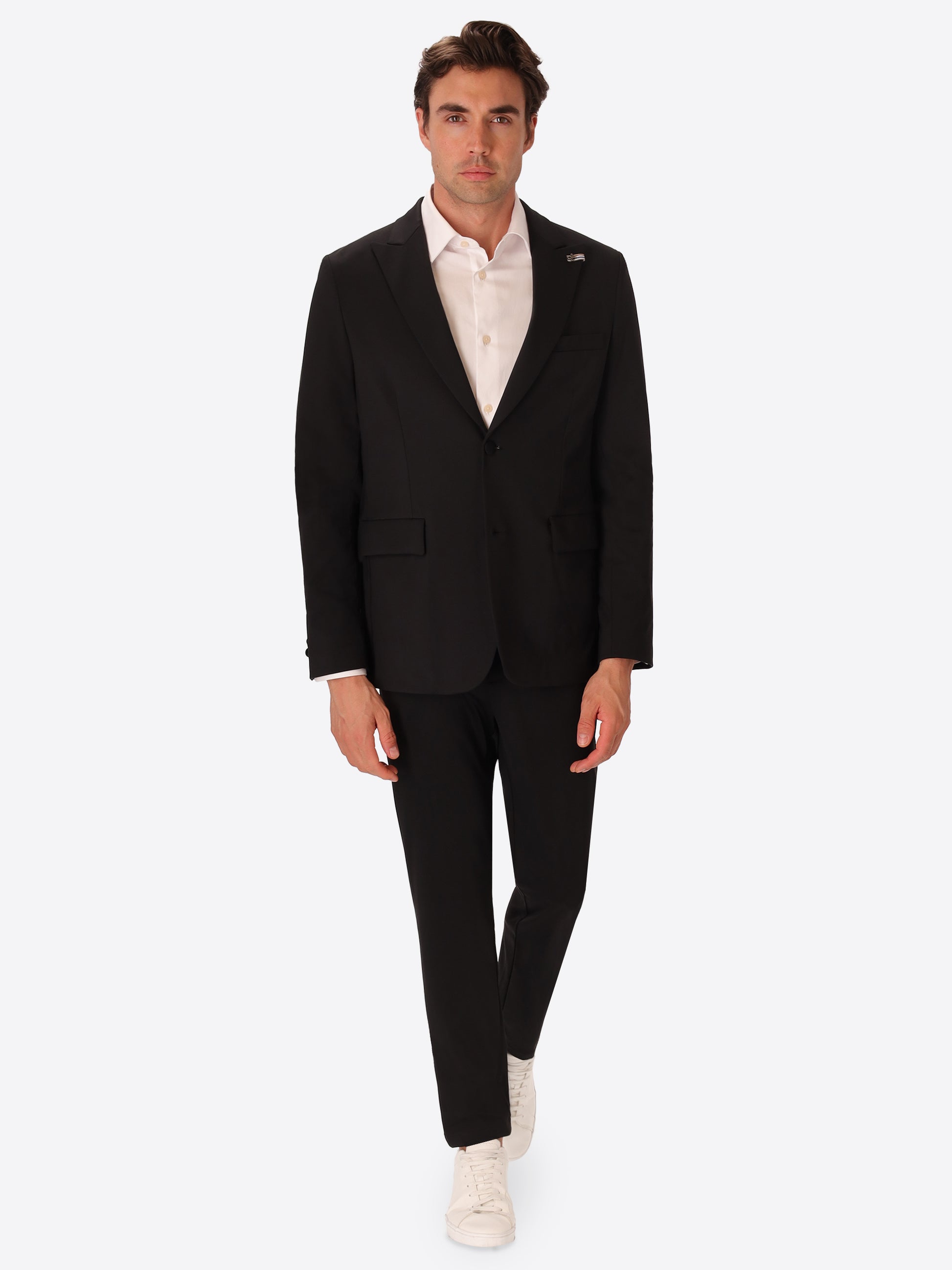 H.P. M26 Black High-Perform12 Technical Smoking Jacket - Model Full Body Shot