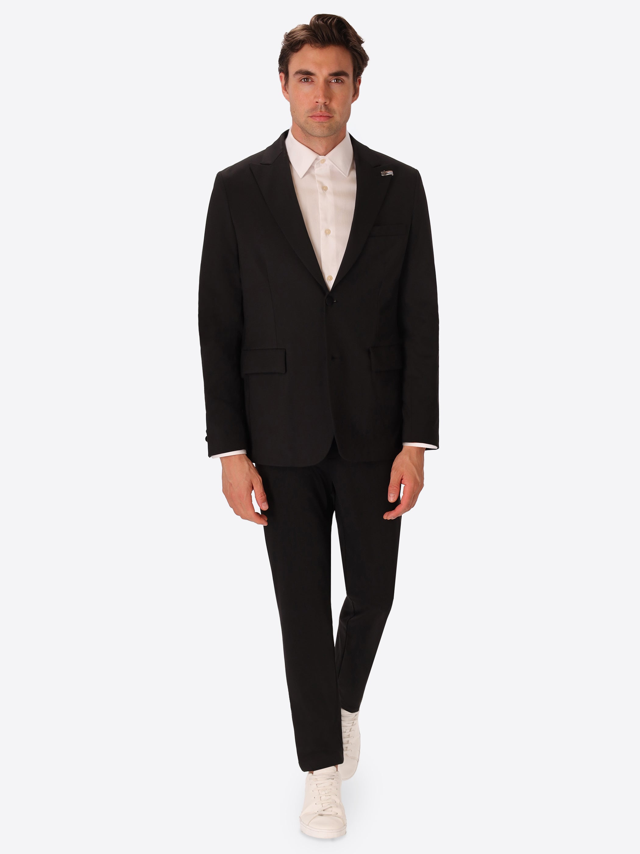 H.P. M26 Black High-Perform12 Technical Smoking Jacket - Model Full Body Shot