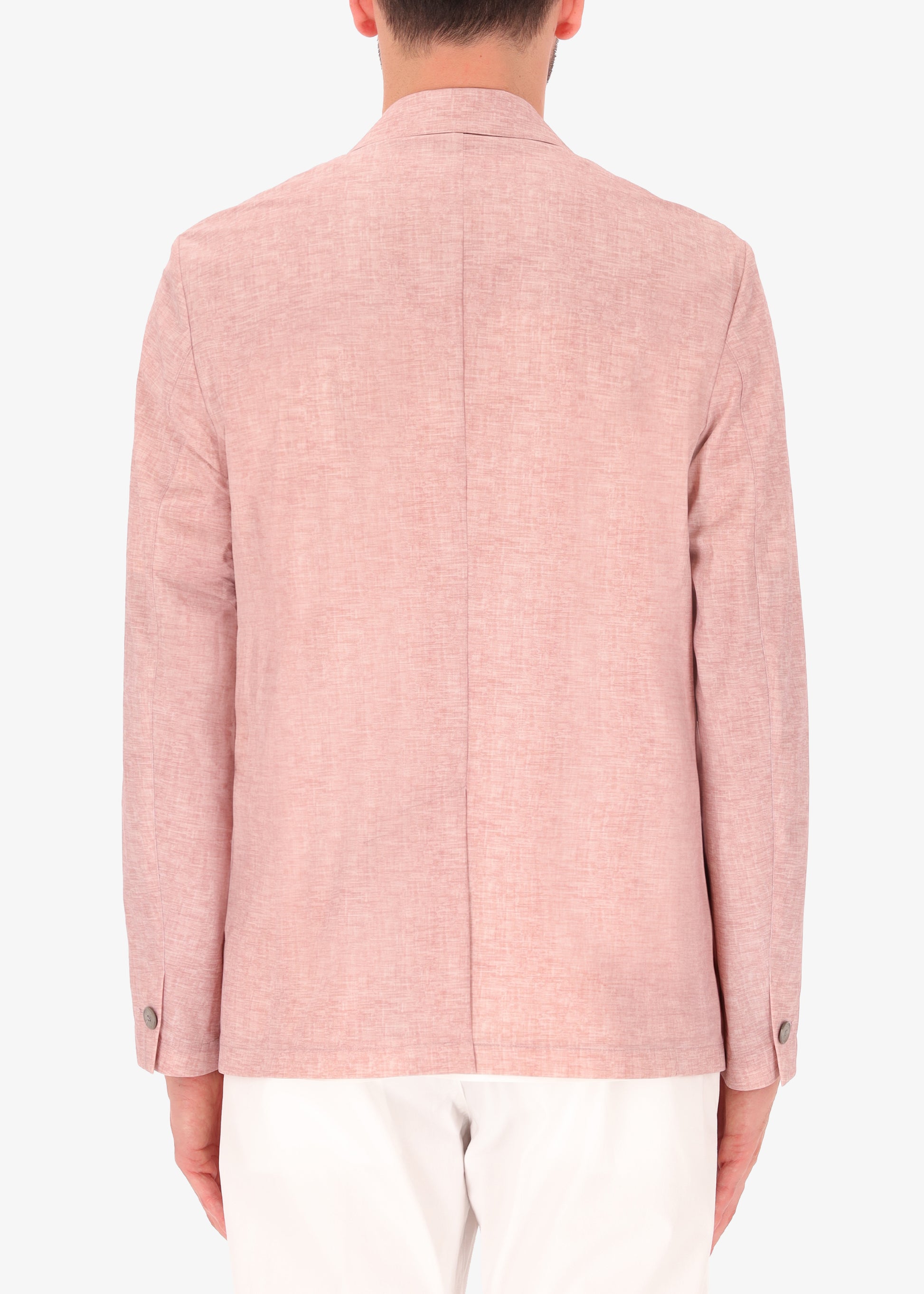 High Performance Linen Effect Print Double Breasted Jacket Liv