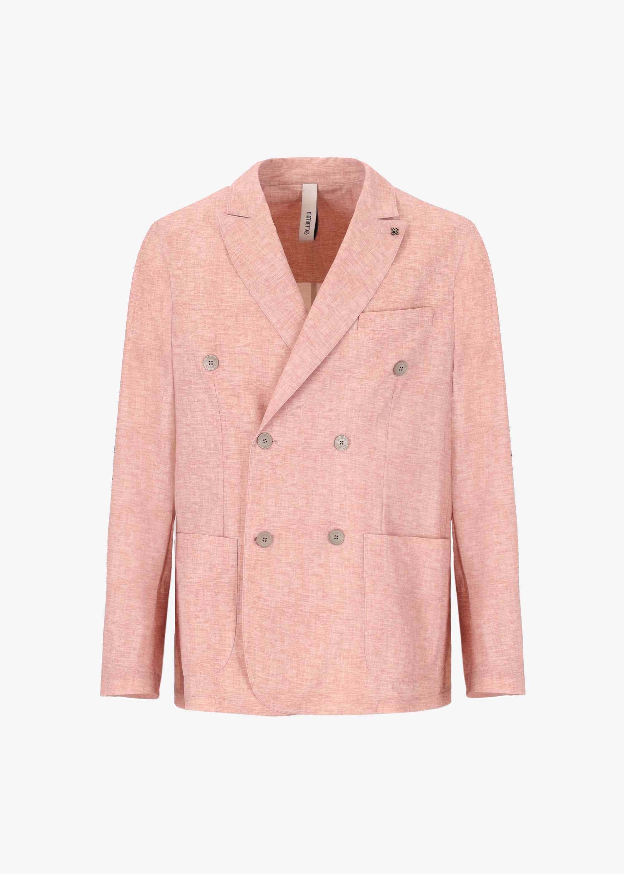 Hochwertige Leinen-Effekt Print Double Breasted Jacke Liv