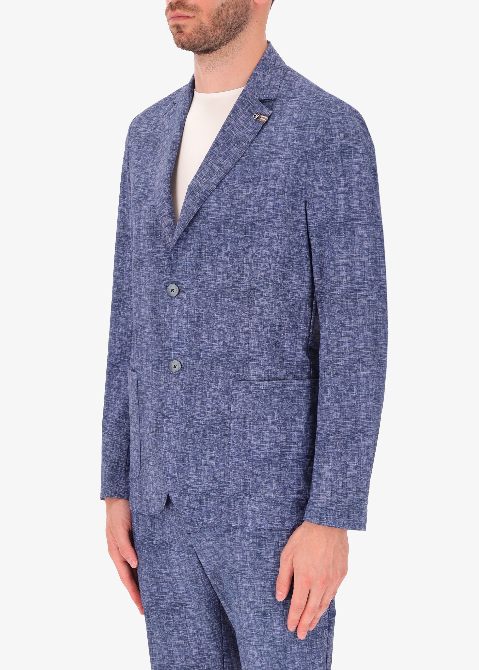 High-Performance Jacke mit Leinen-Effekt-Druck Liv
