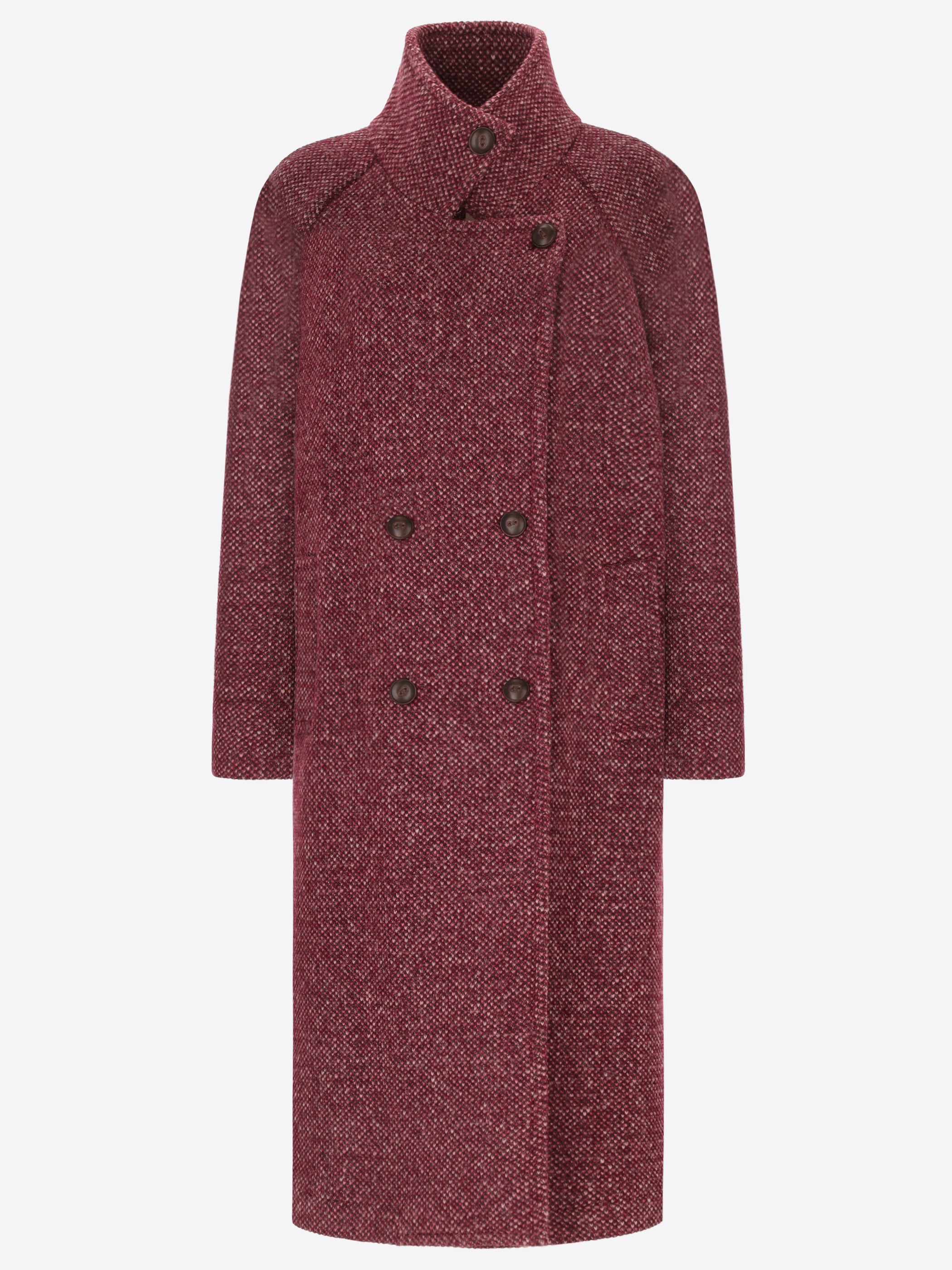 Distretto12 Blasius Wine Honeycomb Melange-Wool Oversized Coat - Woman - Product Still Life 1