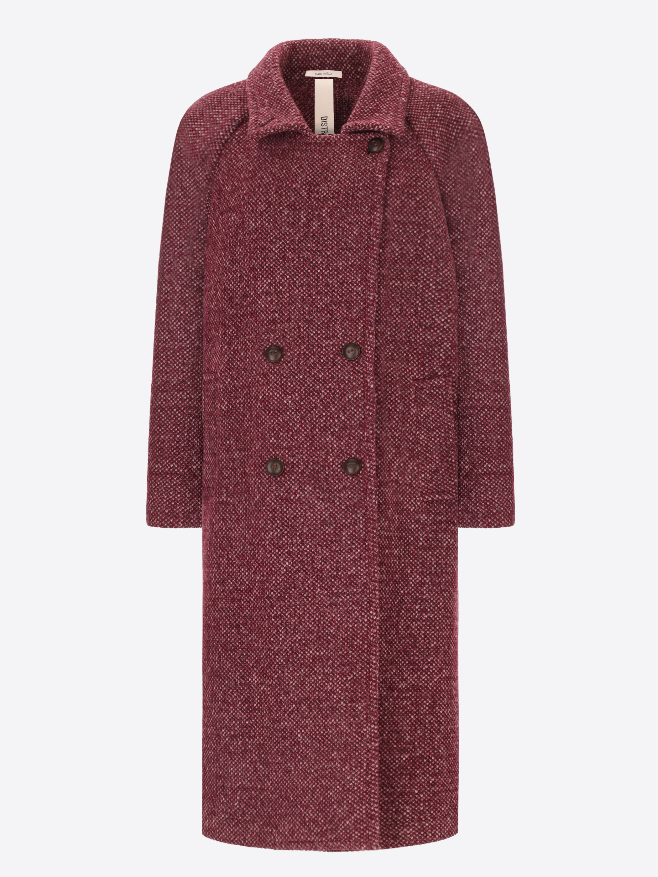 Distretto12 Blasius Wine Honeycomb Melange-Wool Oversized Coat - Woman - Product Still Life 2