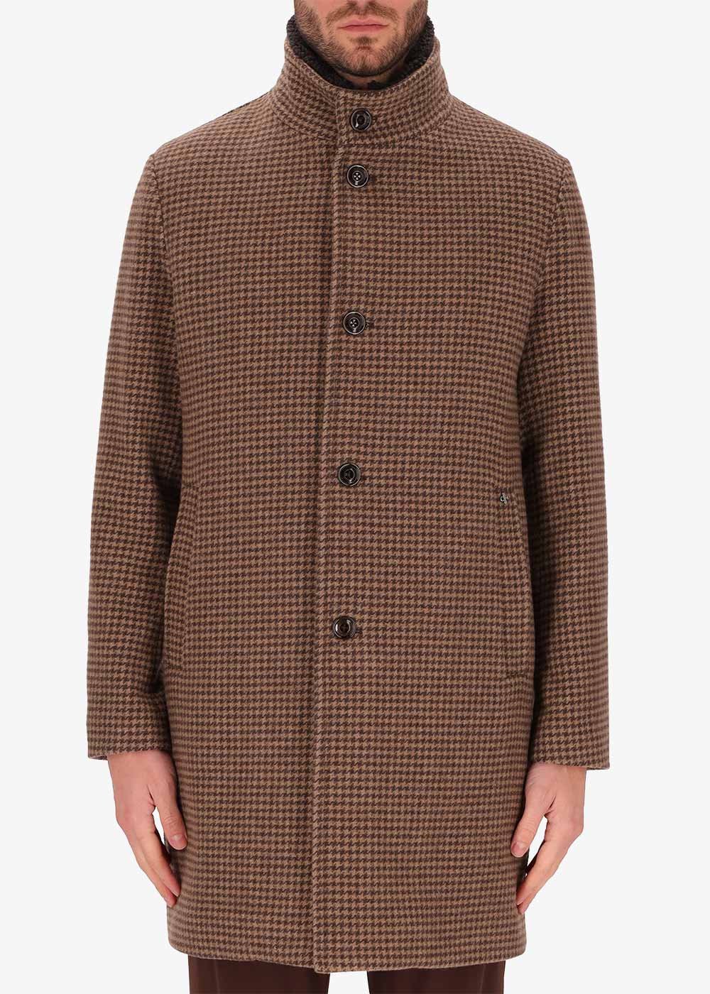 Houndstooth Wollmantel Gianduia - Capsule Eco Design Wool Blend12