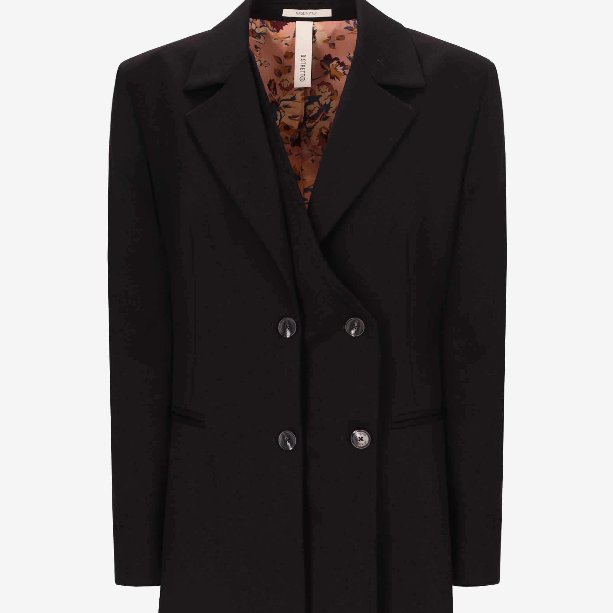 Distretto12 Elleboro Black Interlock-Knit Asymmetric Jacket - Woman - Product Still Life