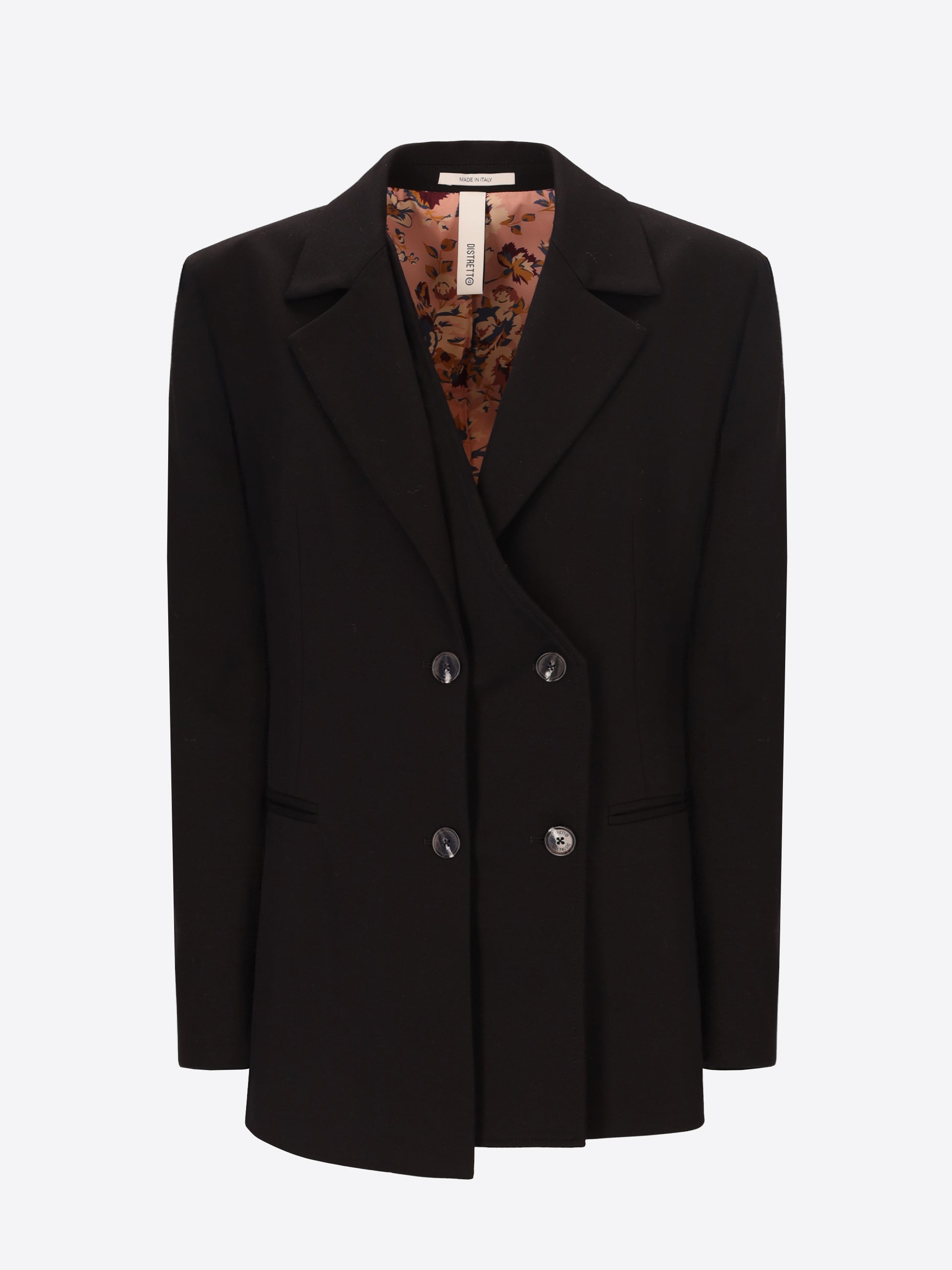 Distretto12 Elleboro Black Interlock-Knit Asymmetric Jacket - Woman - Product Still Life