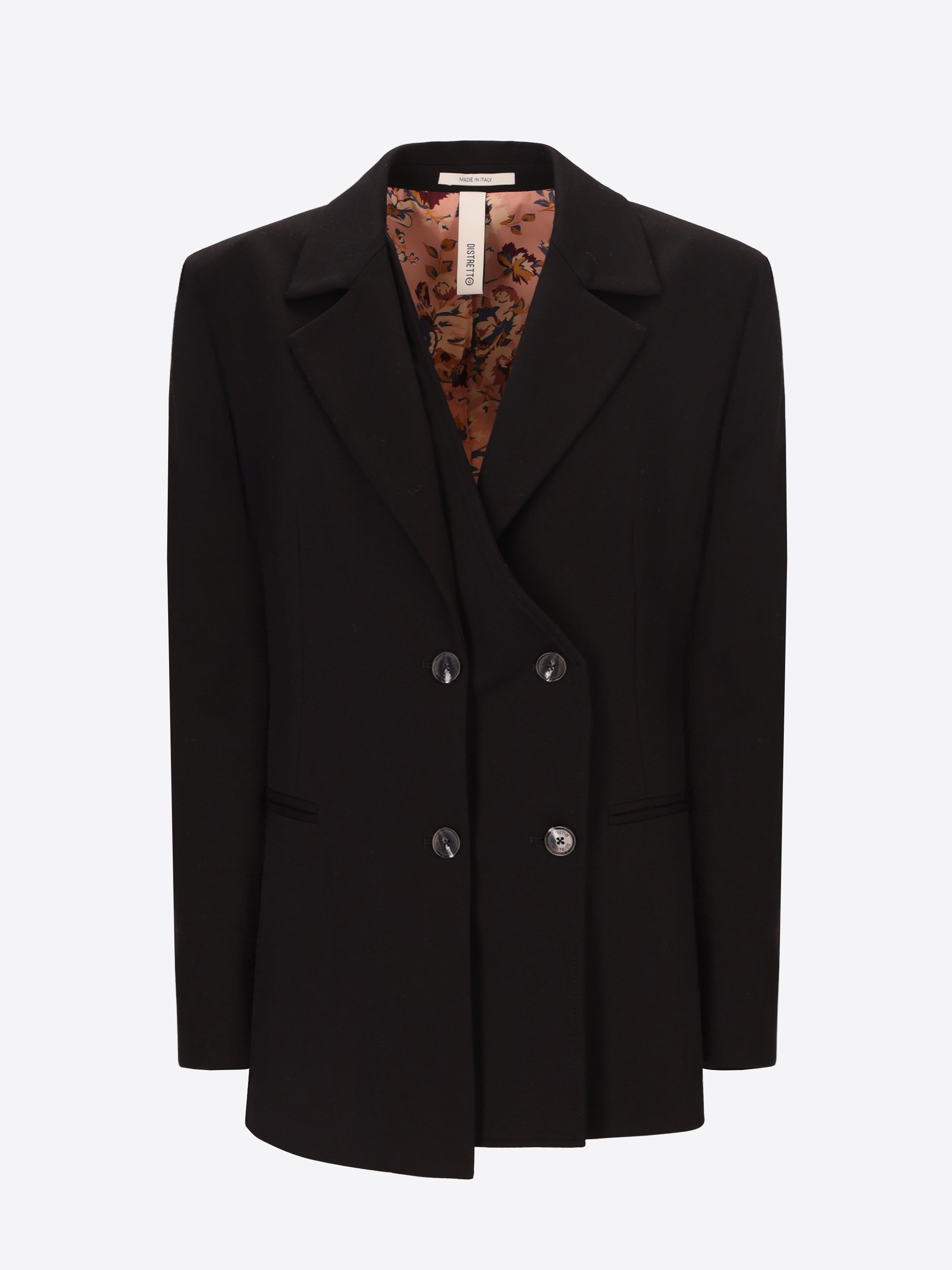 Distretto12 Elleboro Black Interlock-Knit Asymmetric Jacket - Woman - Product Still Life