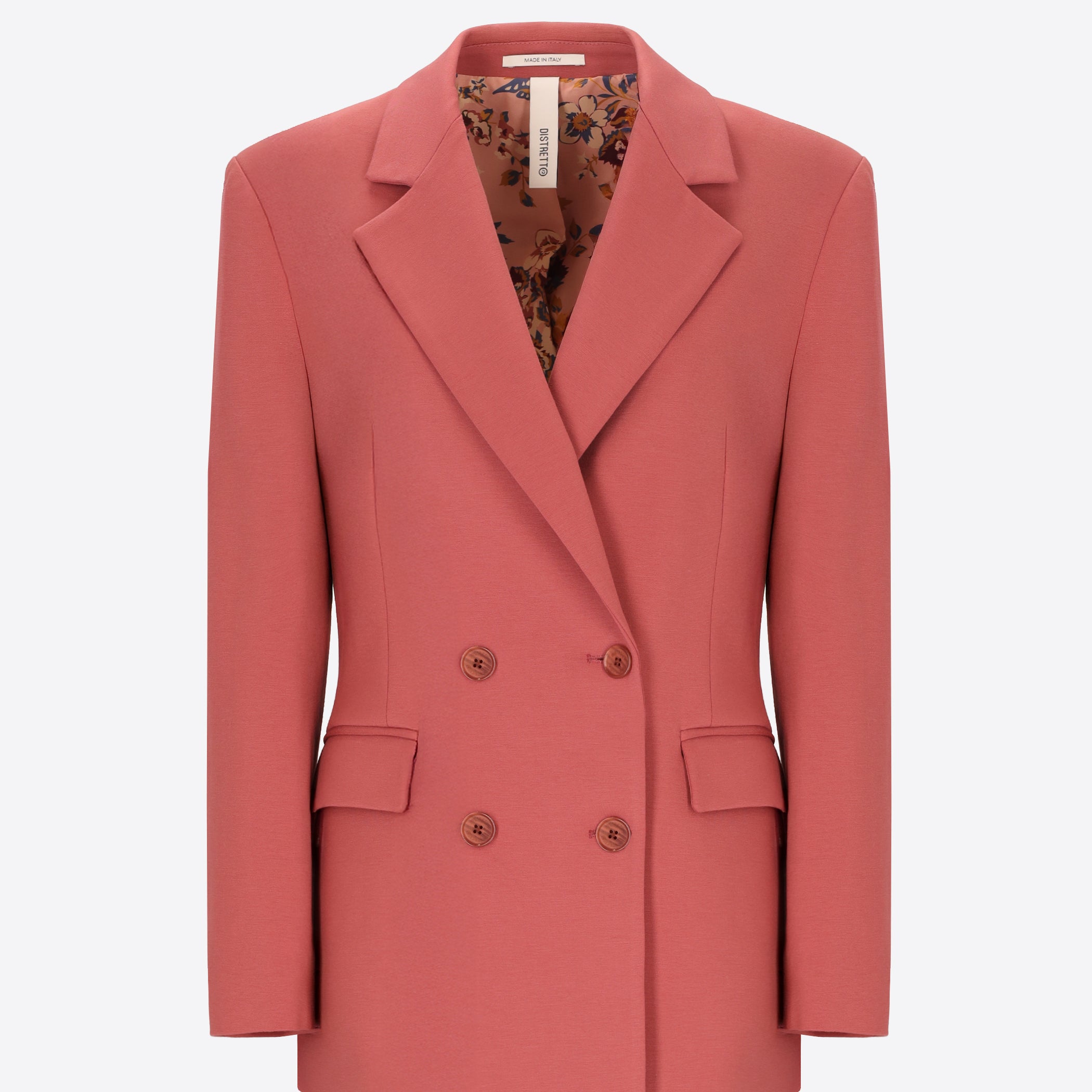Distretto12 Elleboro Antique Pink Interlock-Knit Double-Breasted Jacket - Woman - Product Still Life