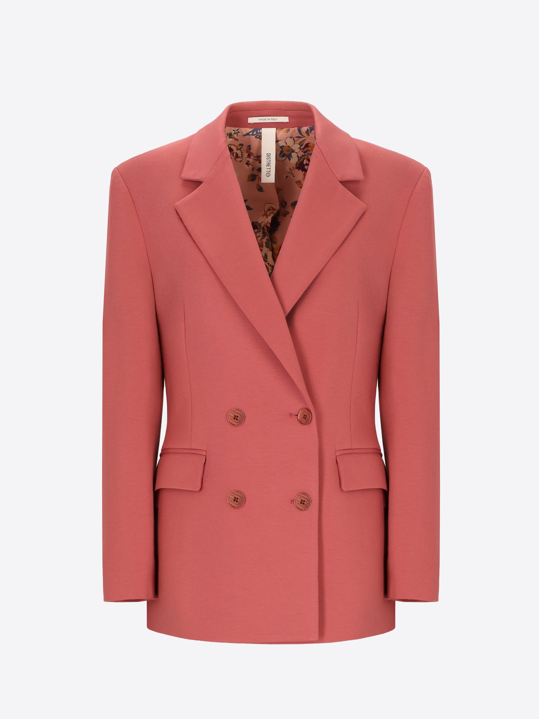 Distretto12 Elleboro Antique Pink Interlock-Knit Double-Breasted Jacket - Woman - Product Still Life