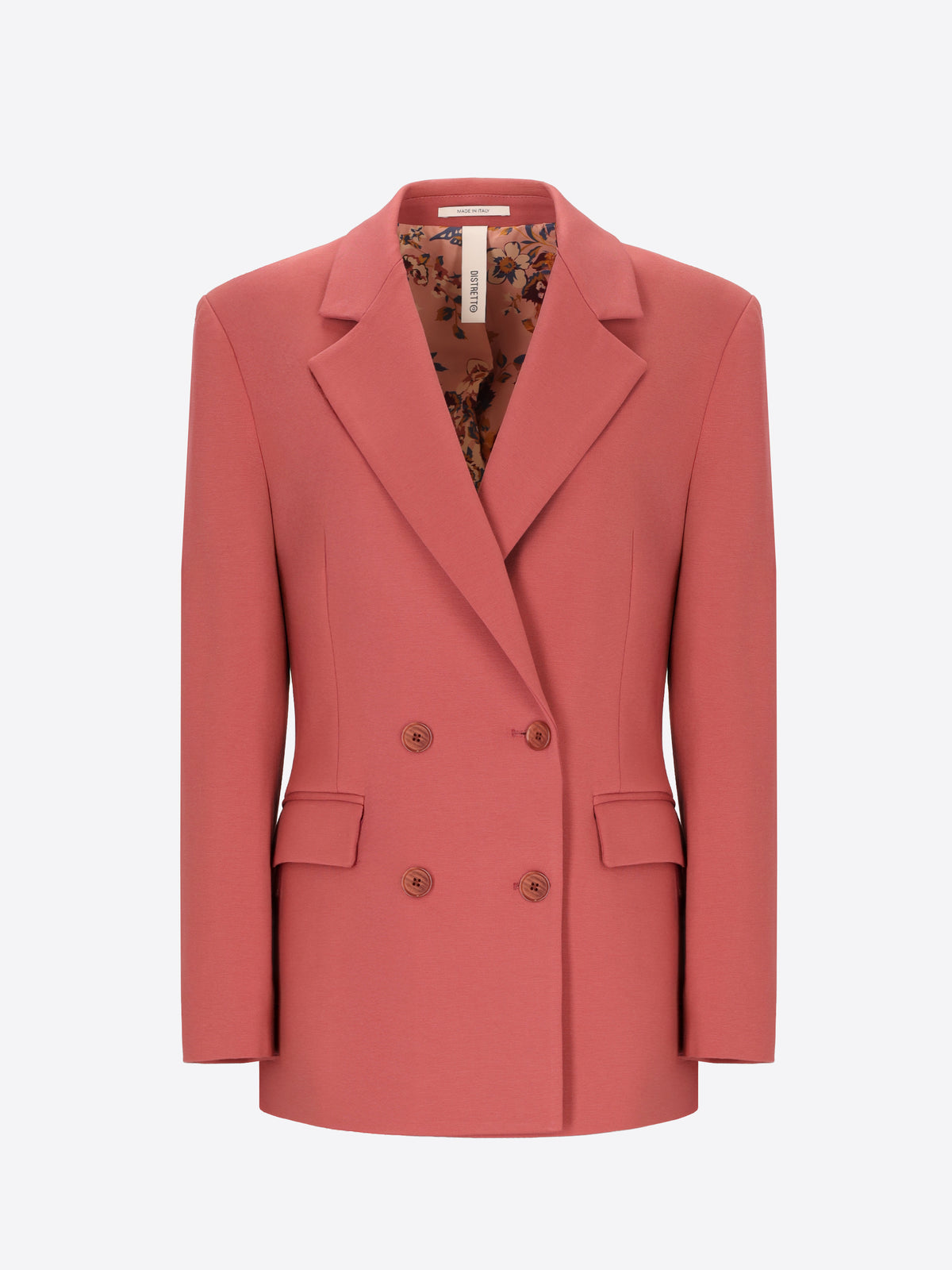 Distretto12 Elleboro Antique Pink Interlock-Knit Double-Breasted Jacket - Woman - Product Still Life