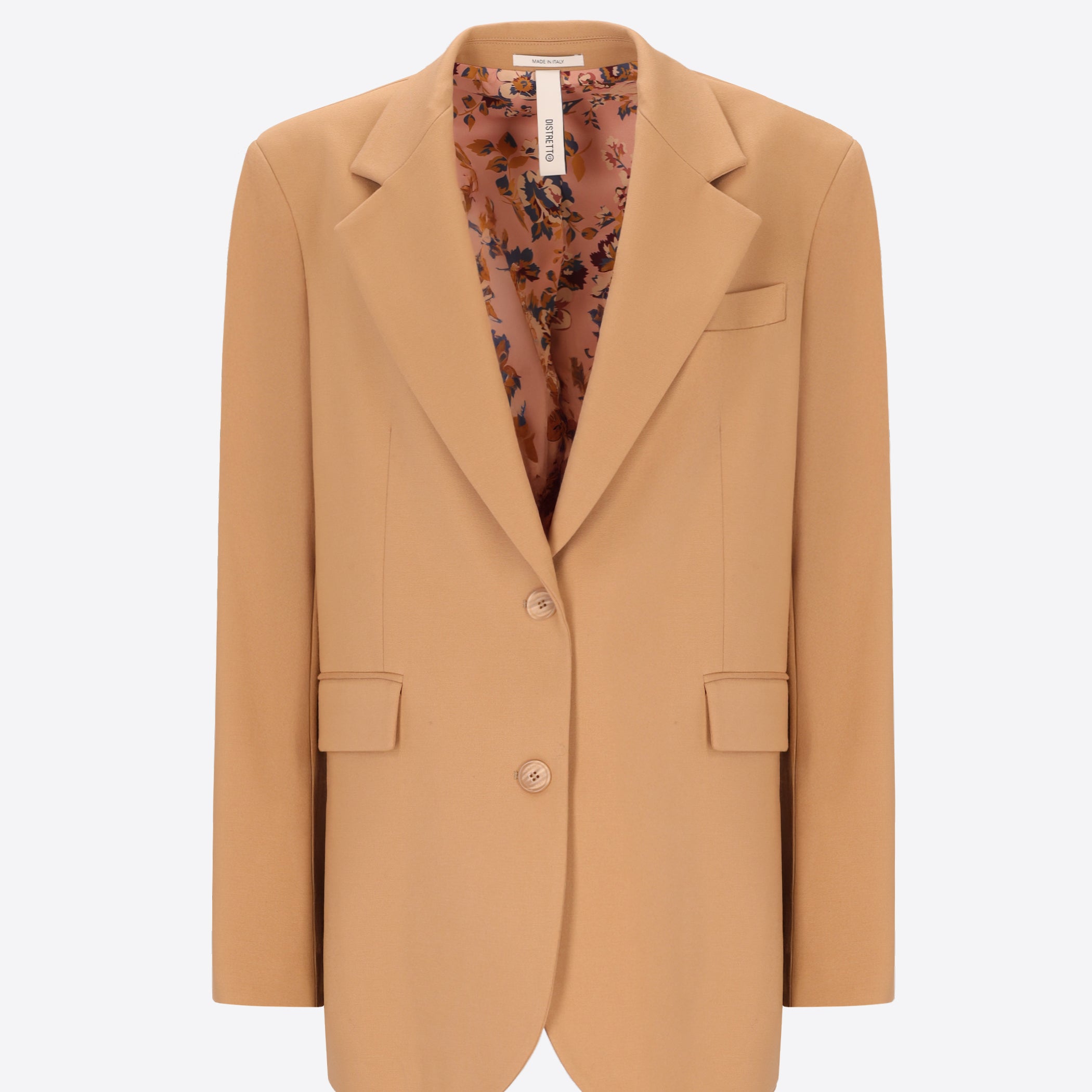 Distretto12 Elleboro Camel Interlock-Knit Oversized Jacket - Woman - Product Still Life