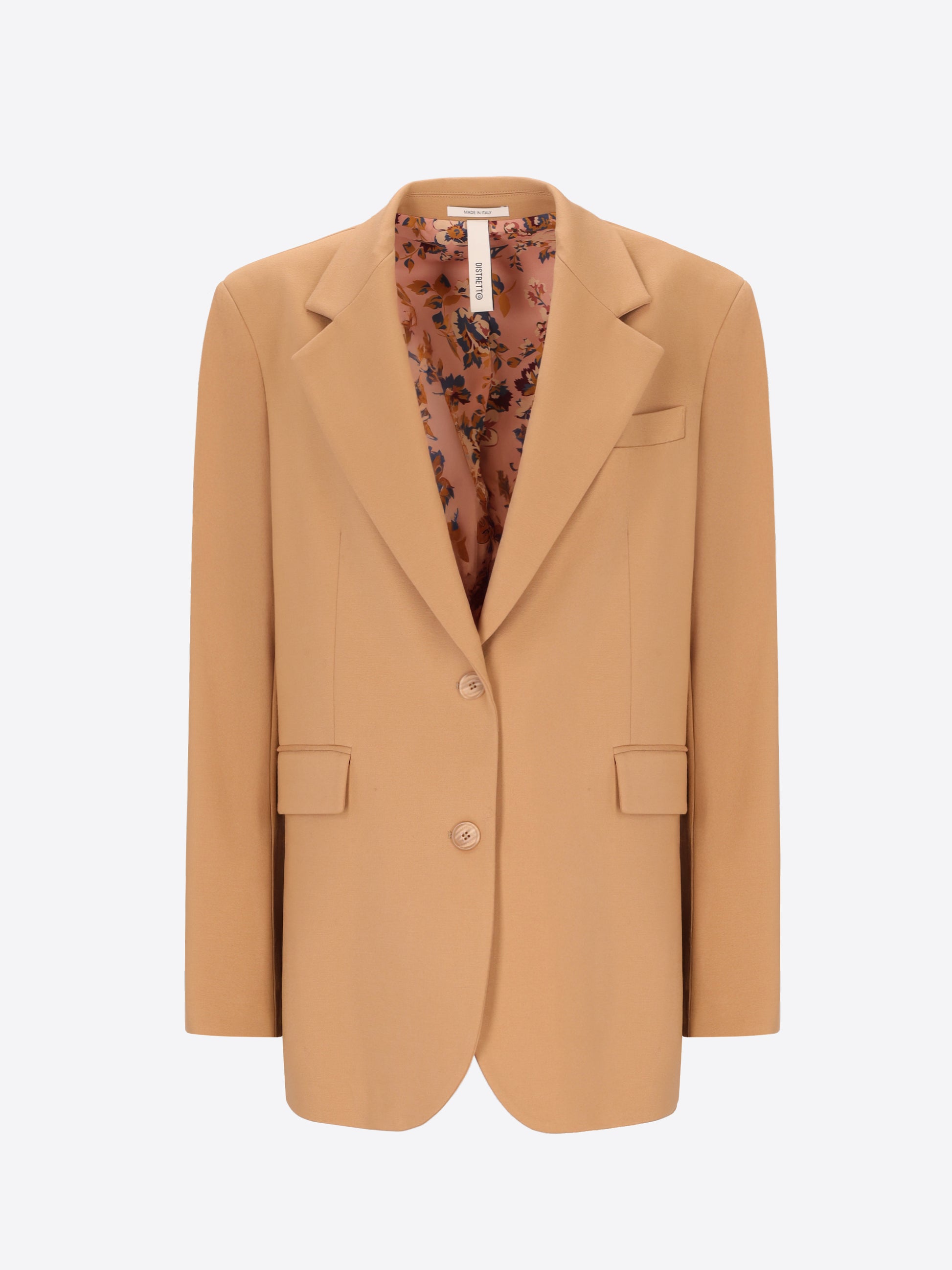 Distretto12 Elleboro Camel Interlock-Knit Oversized Jacket - Woman - Product Still Life