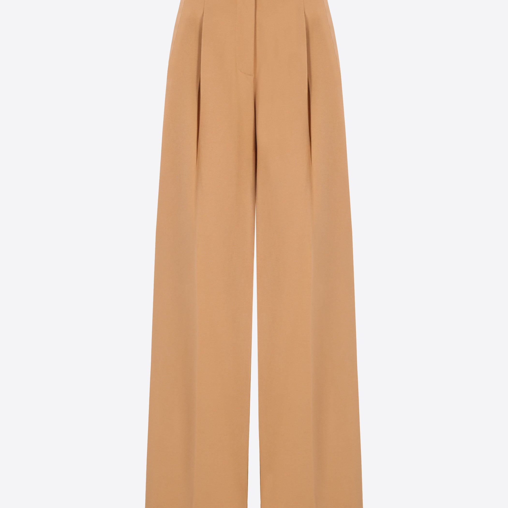 Distretto12 Elleboro Camel Interlock-Knit Oversized Pleated Trousers - Woman - Product Still Life