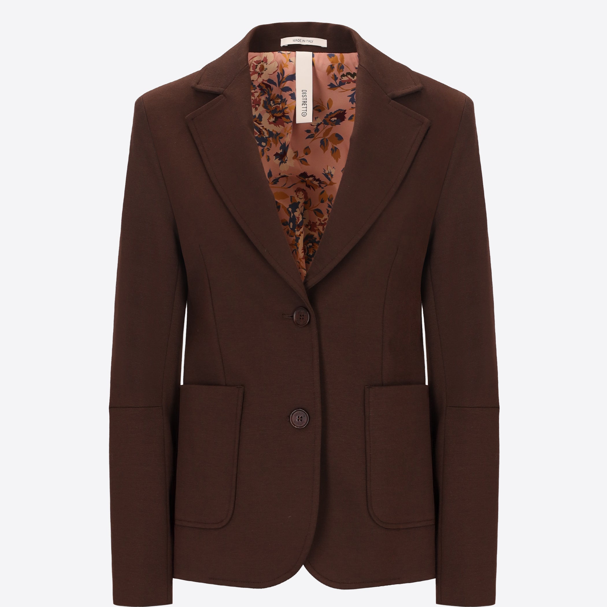 Distretto12 Elleboro Brown Interlock-Knit Regular Jacket - Woman - Product Still Life