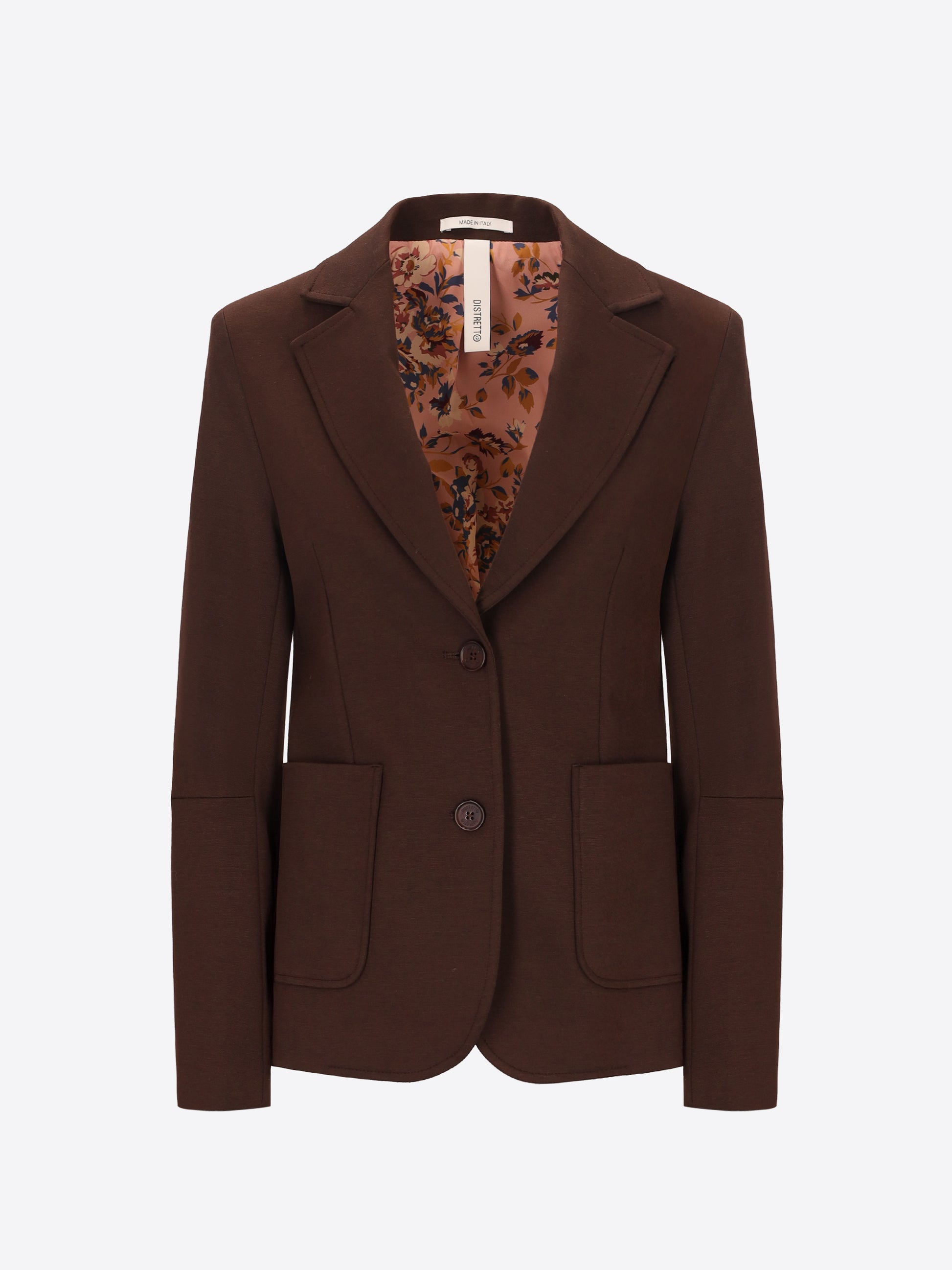Distretto12 Elleboro Brown Interlock-Knit Regular Jacket - Woman - Product Still Life