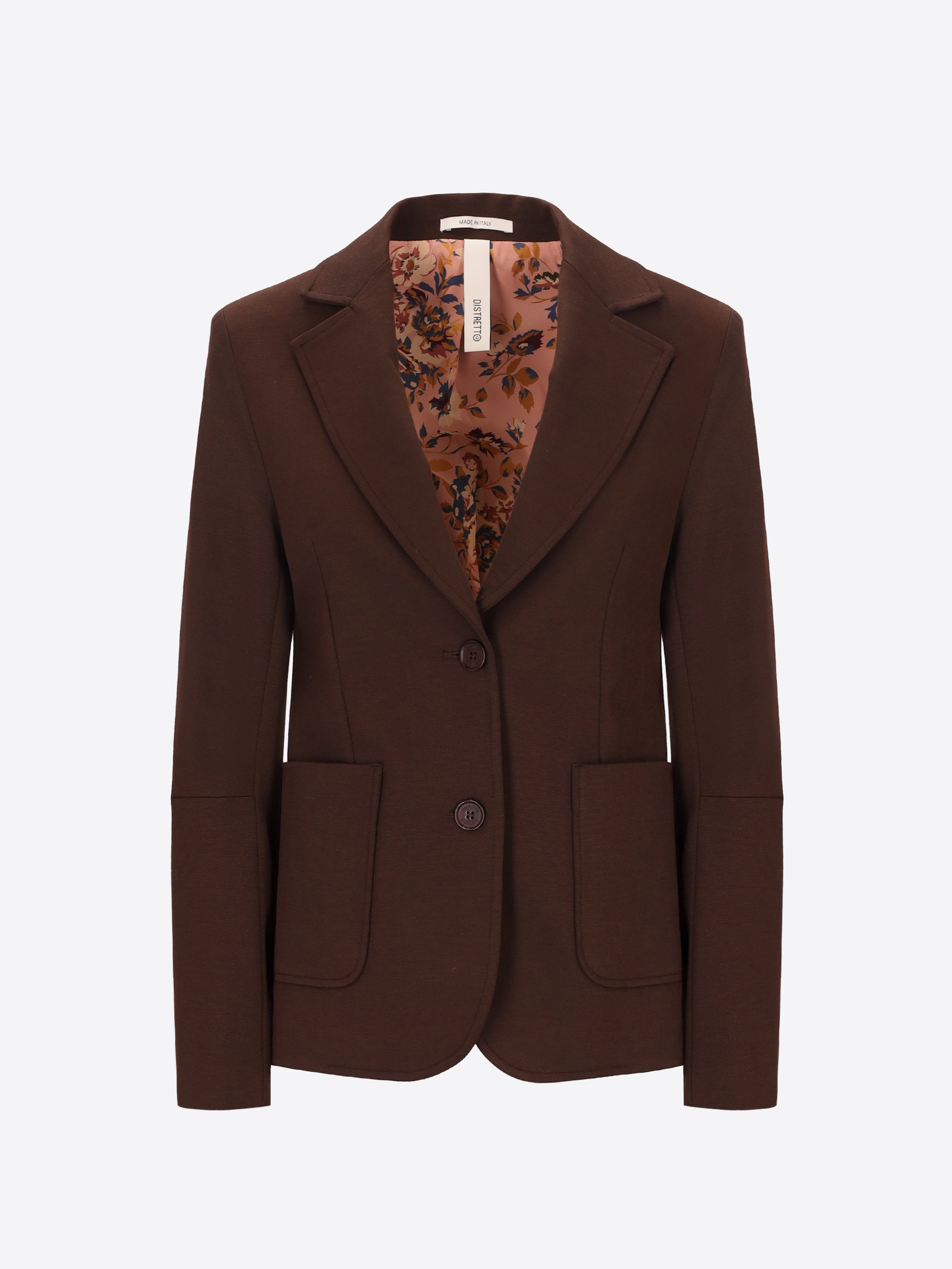 Distretto12 Elleboro Brown Interlock-Knit Regular Jacket - Woman - Product Still Life