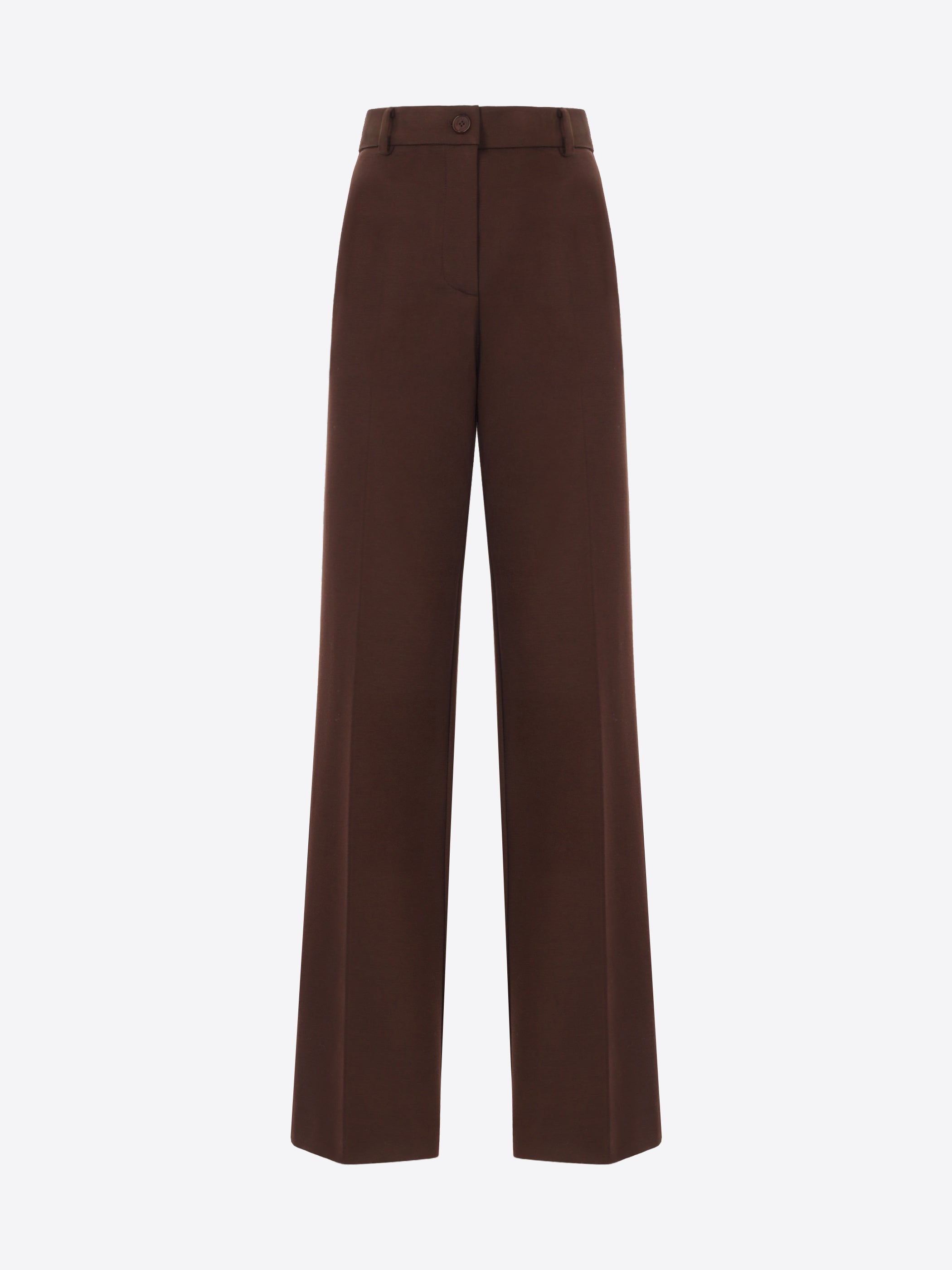 Distretto12 Elleboro Brown Interlock-Knit Regular Trousers - Woman - Product Still Life