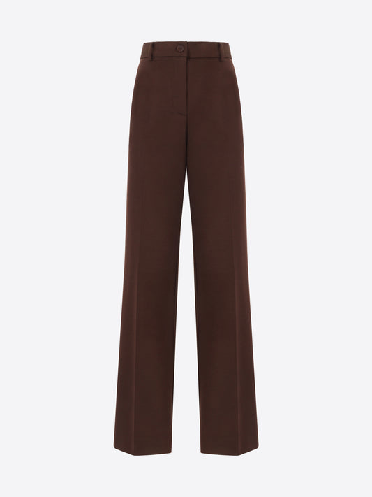 Distretto12 Elleboro Brown Interlock-Knit Regular Trousers - Woman - Product Still Life