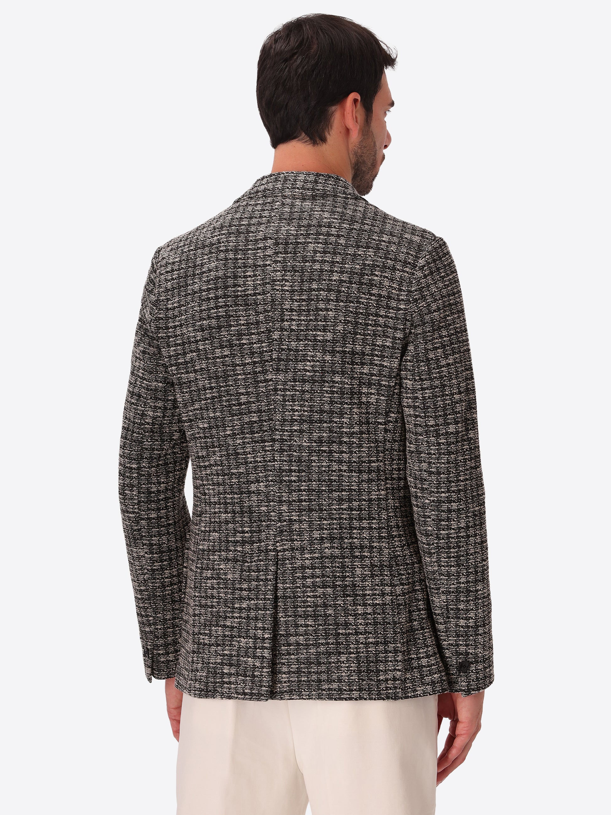 Botticelli Black Jacquard Jacket - Model Back View