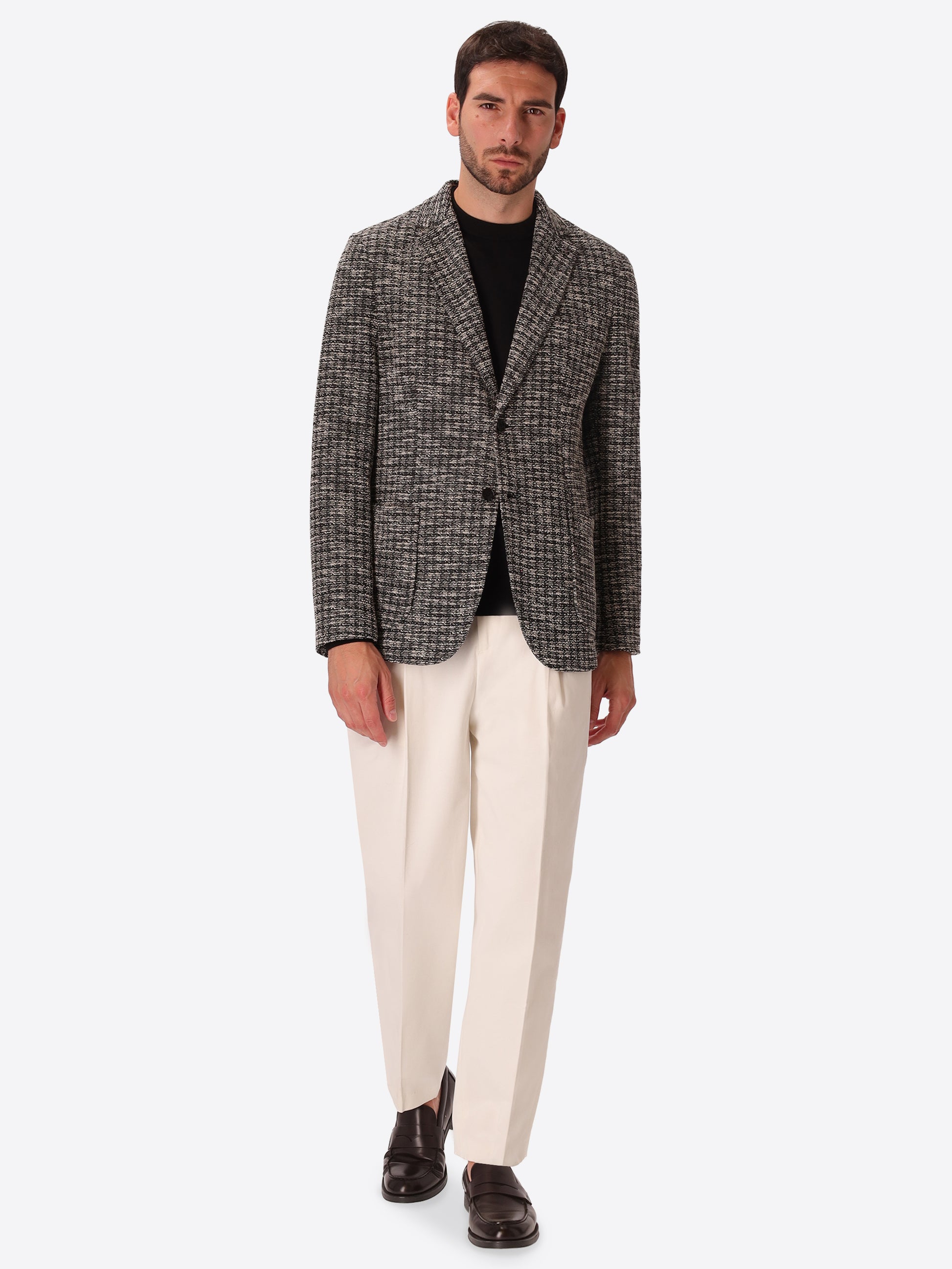 Botticelli Black Jacquard Jacket - Model Full Body Shot