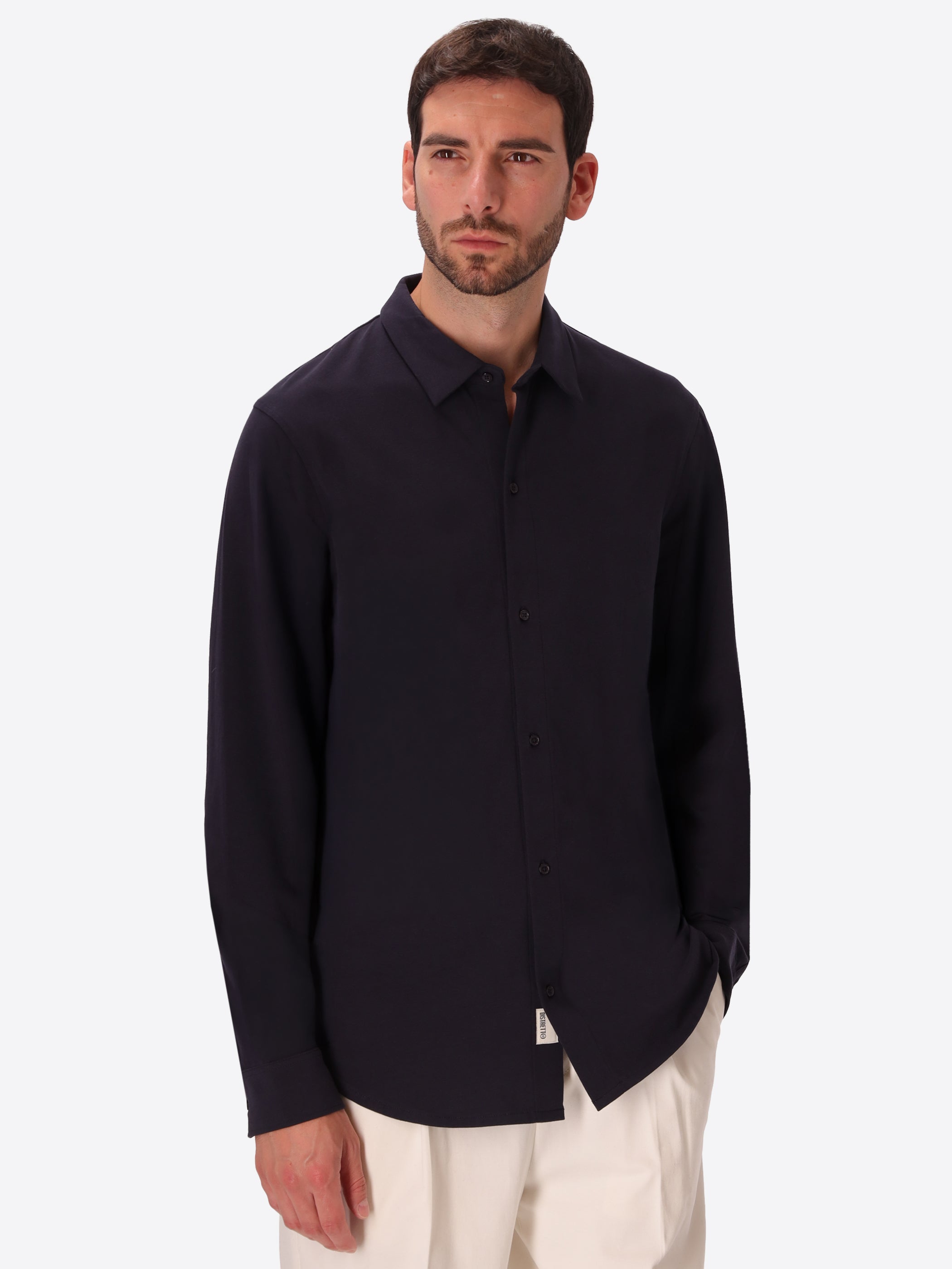 Modigliani Blue Jersey Shirt - Model Front View