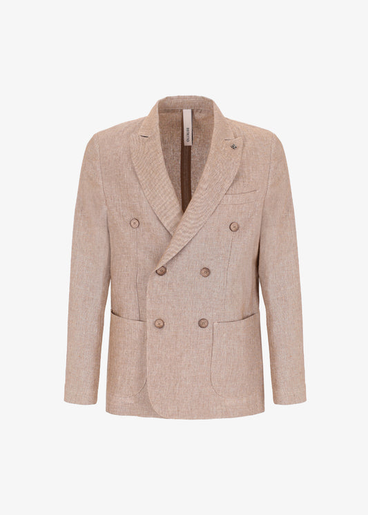 Certo Doppelreihige Jacke aus Leinenmischgewebe