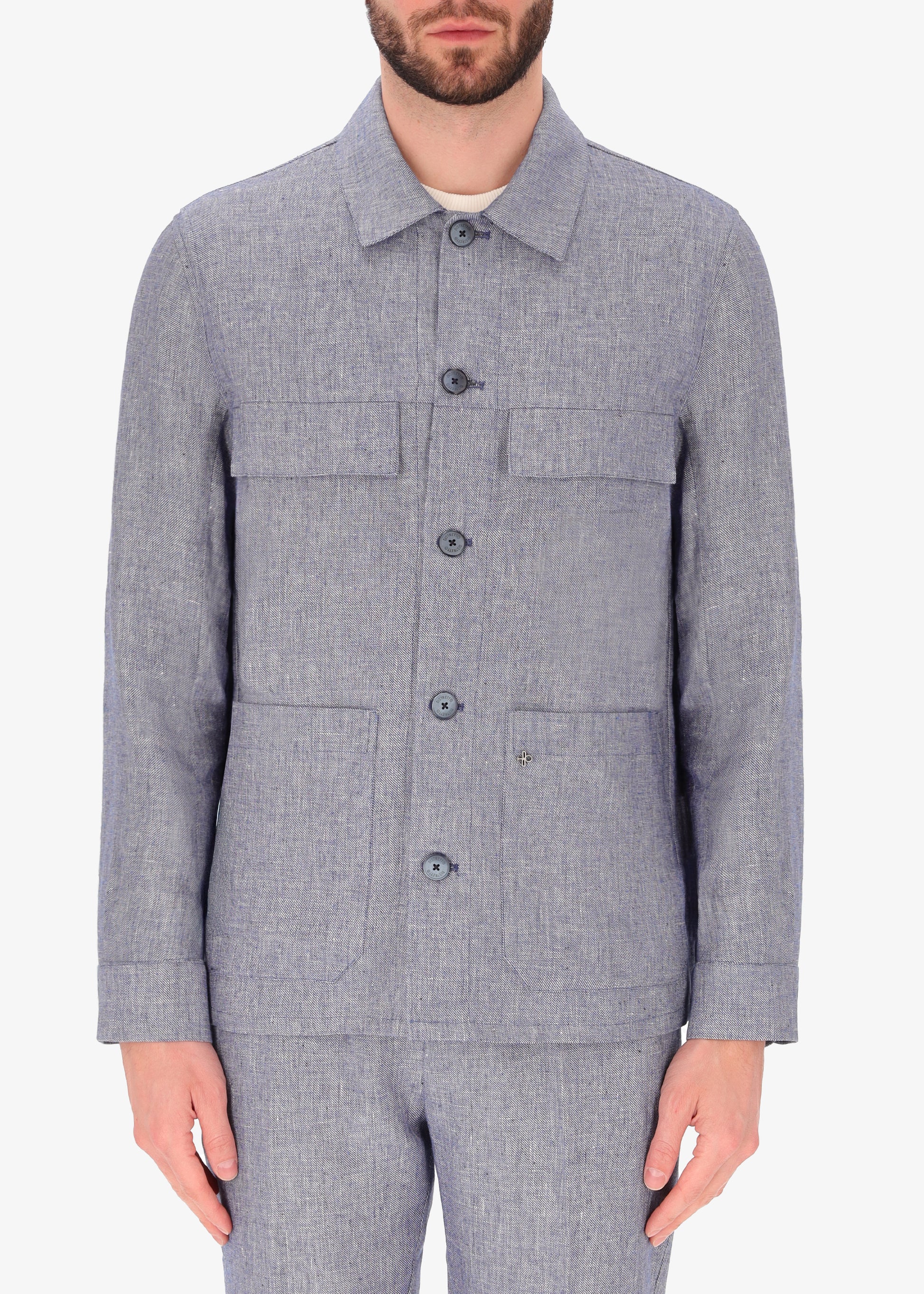 Giacca Camicia Work Certo in Tessuto Misto Lino