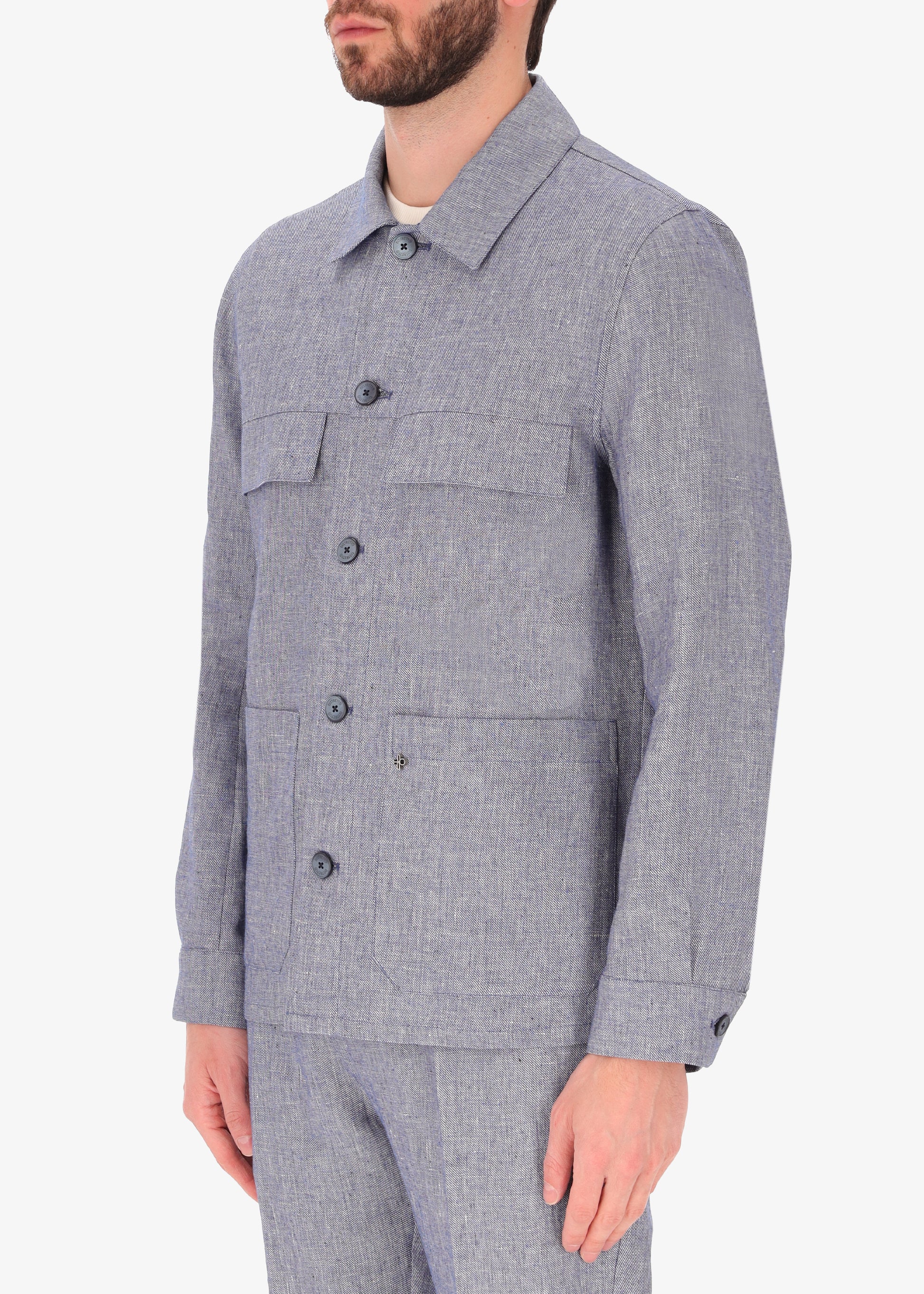 Giacca Camicia Work Certo in Tessuto Misto Lino
