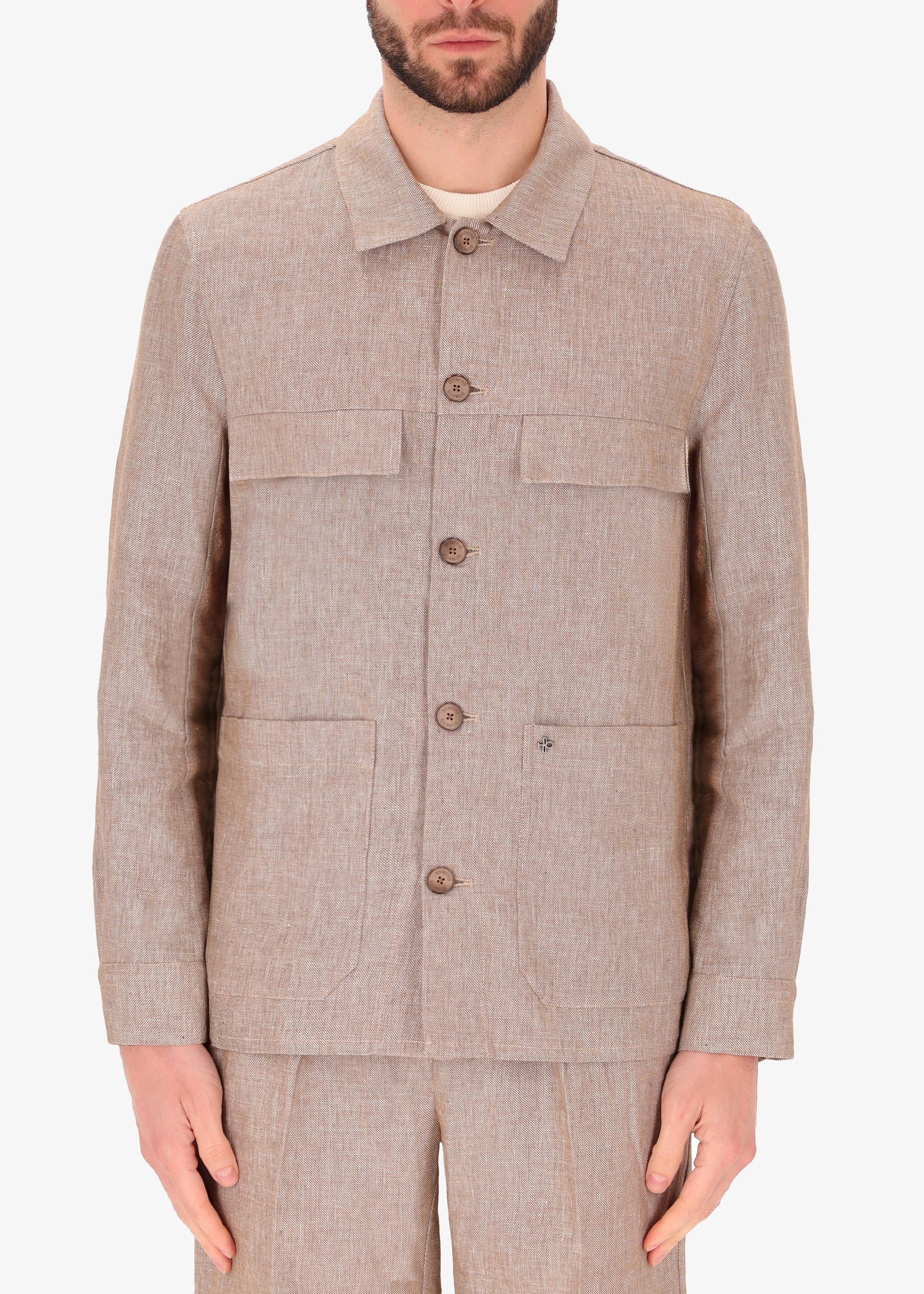 Giacca Camicia Work Certo in Tessuto Misto Lino
