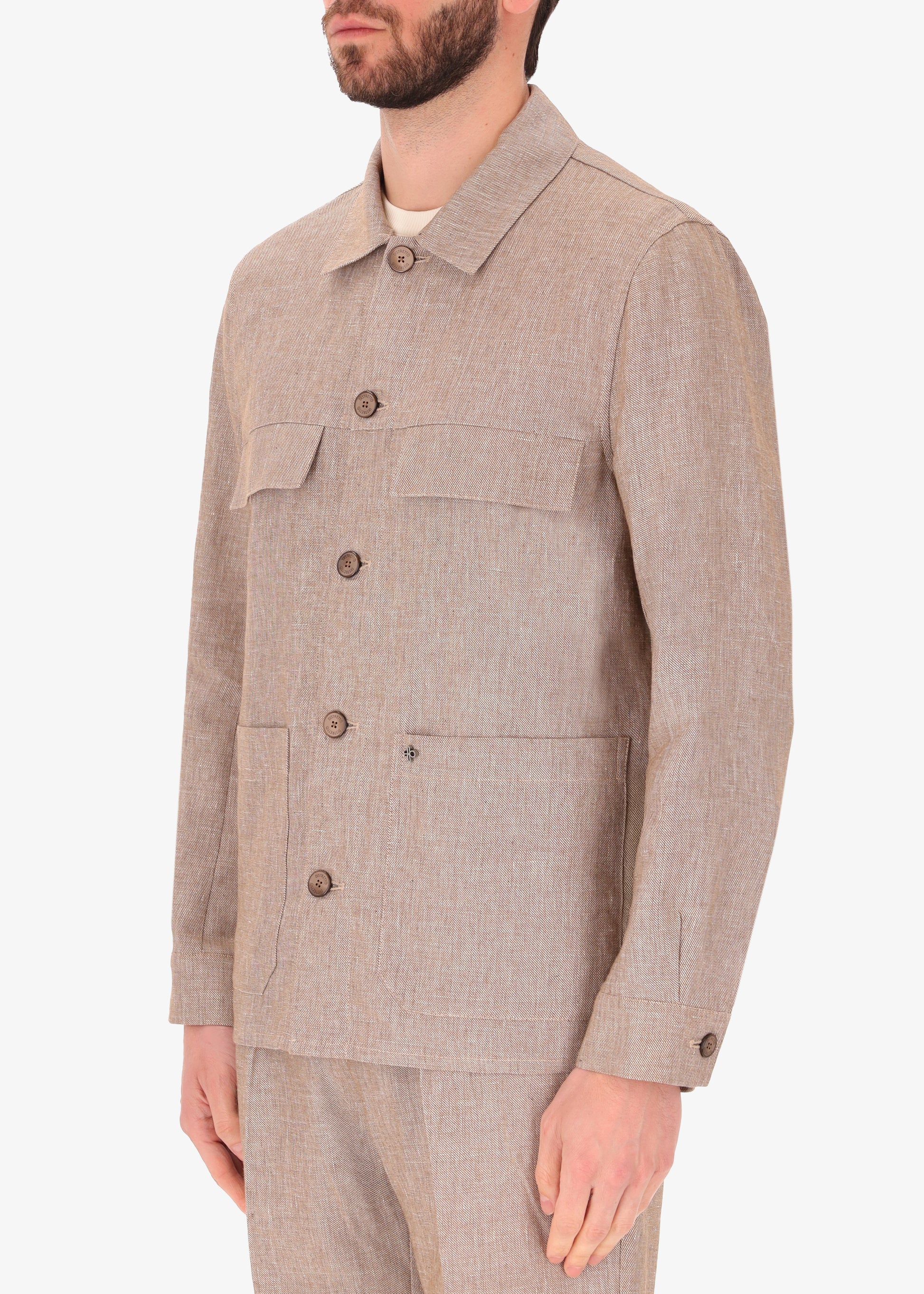 Giacca Camicia Work Certo in Tessuto Misto Lino