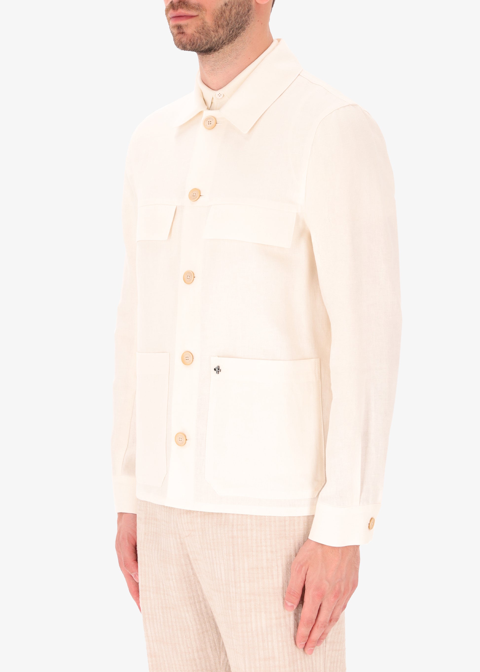 Giacca Camicia Work Certo in Tessuto Misto Lino
