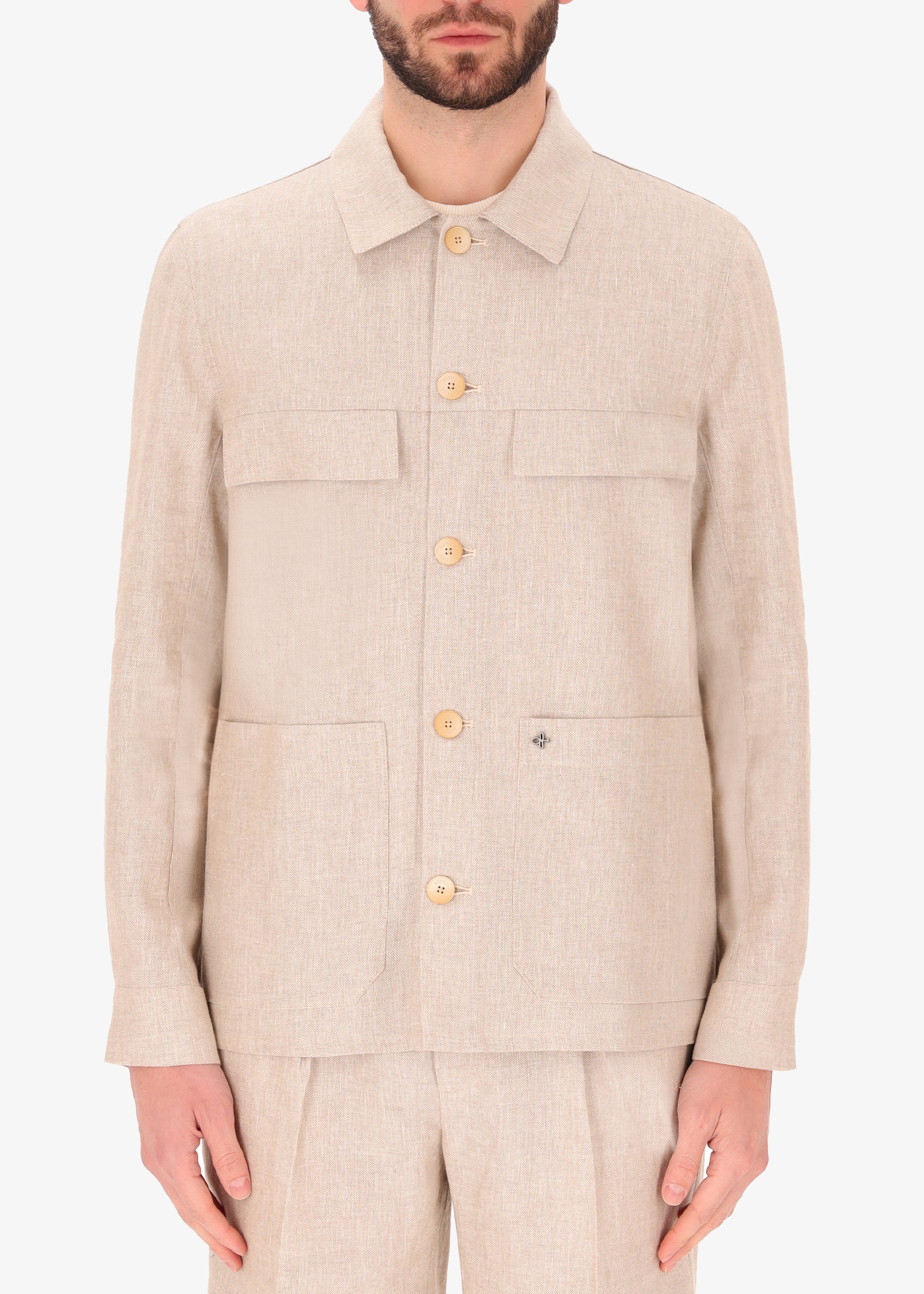 Giacca Camicia Work Certo in Tessuto Misto Lino