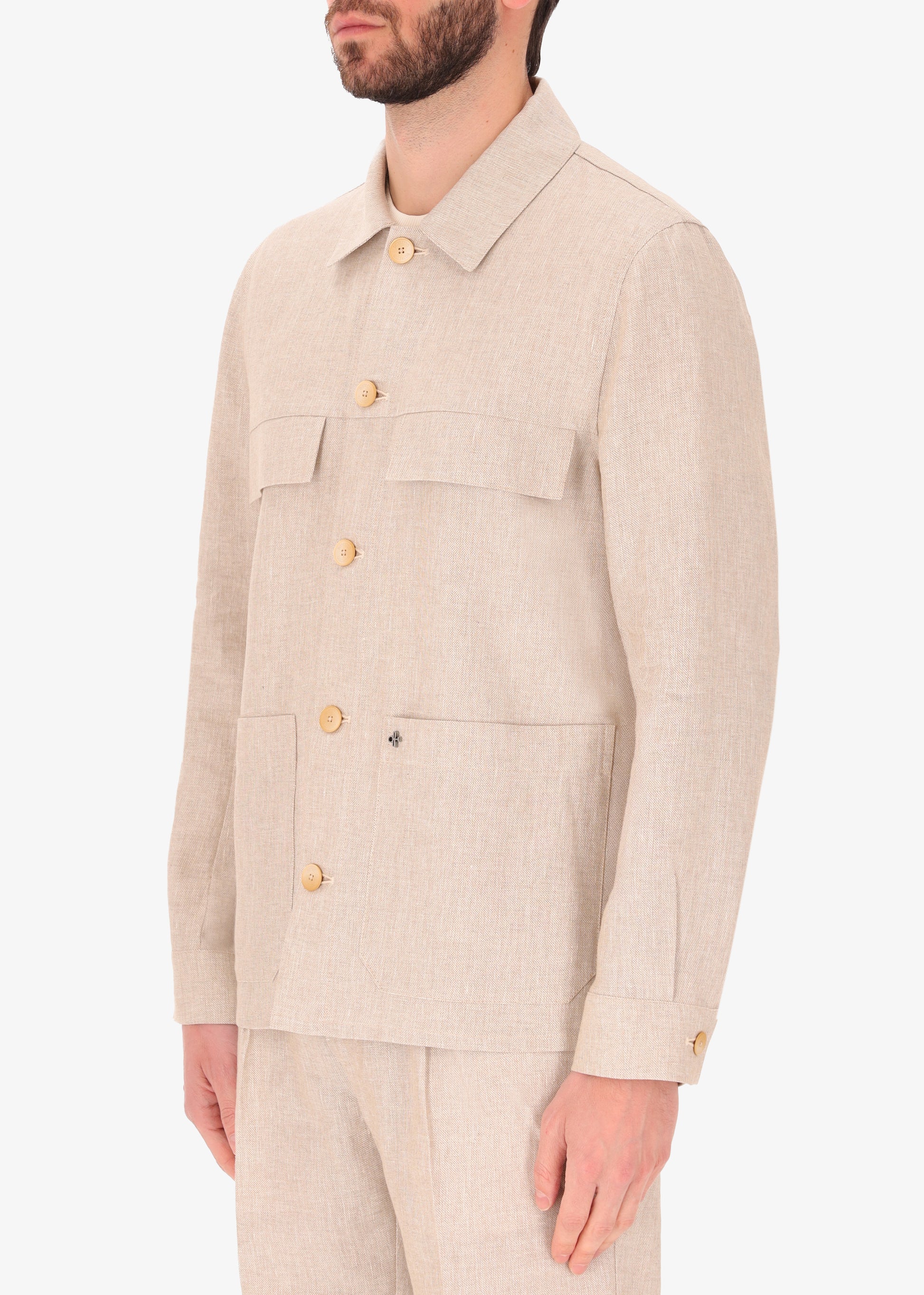 Giacca Camicia Work Certo in Tessuto Misto Lino