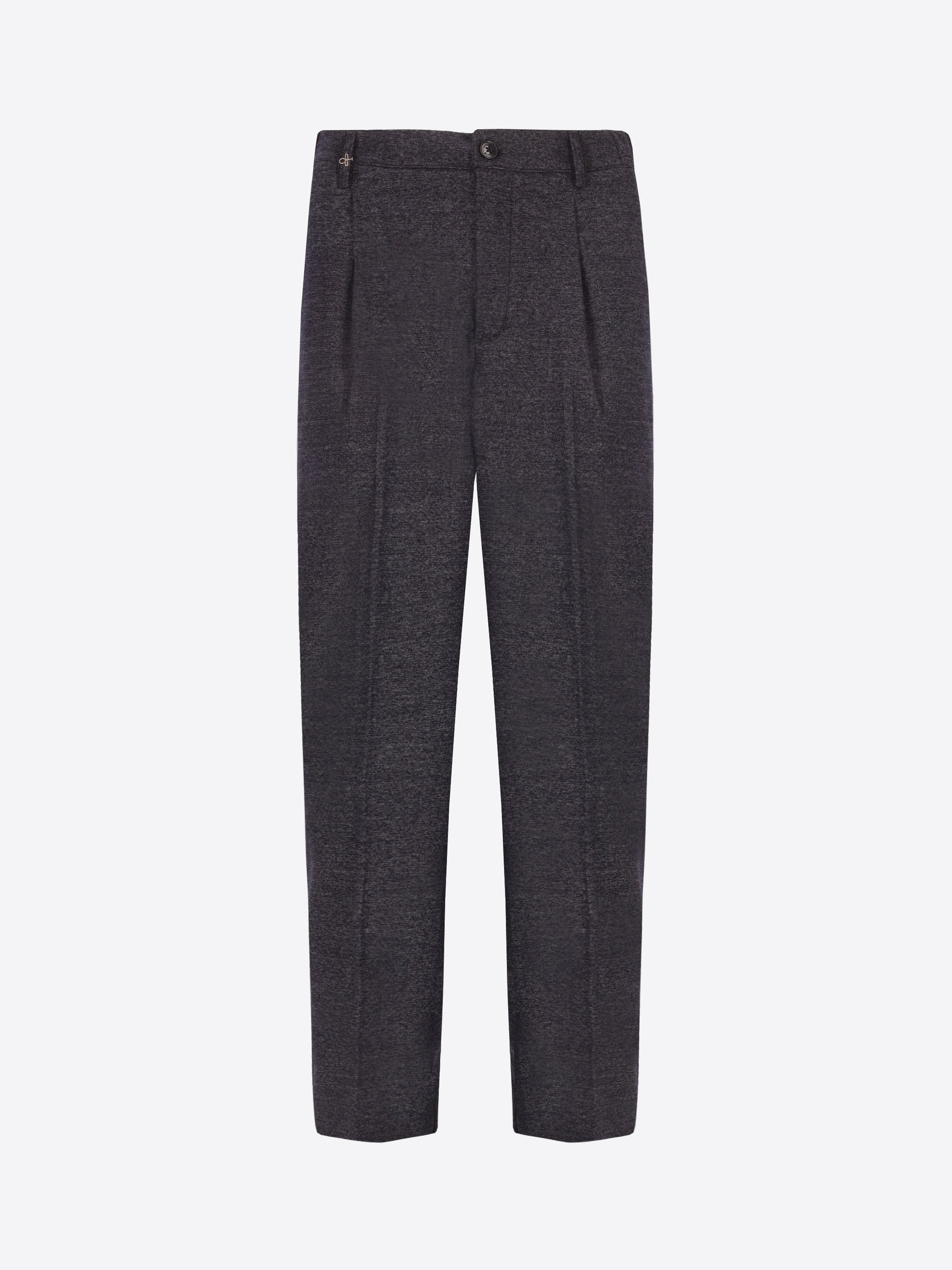 Distretto12 Ban Cellini Blue Melange Technical Jersey Trousers - Product Still Life