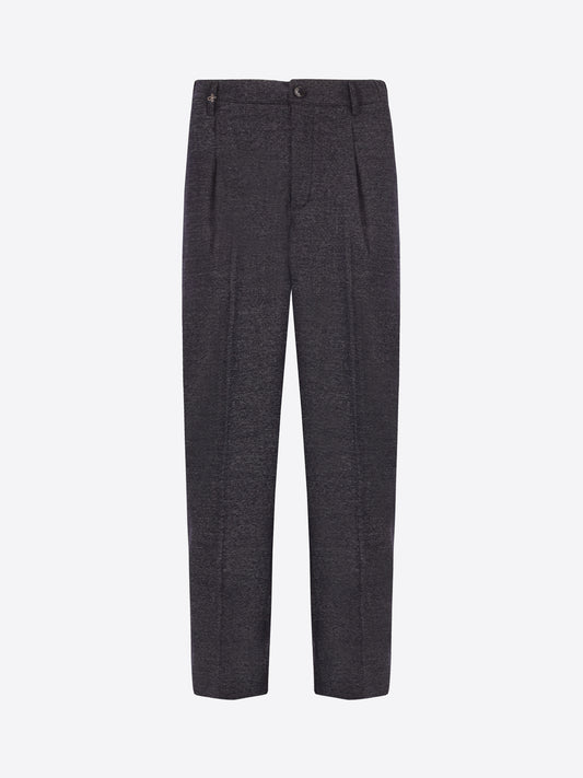 Distretto12 Ban Cellini Blue Melange Technical Jersey Trousers - Product Still Life