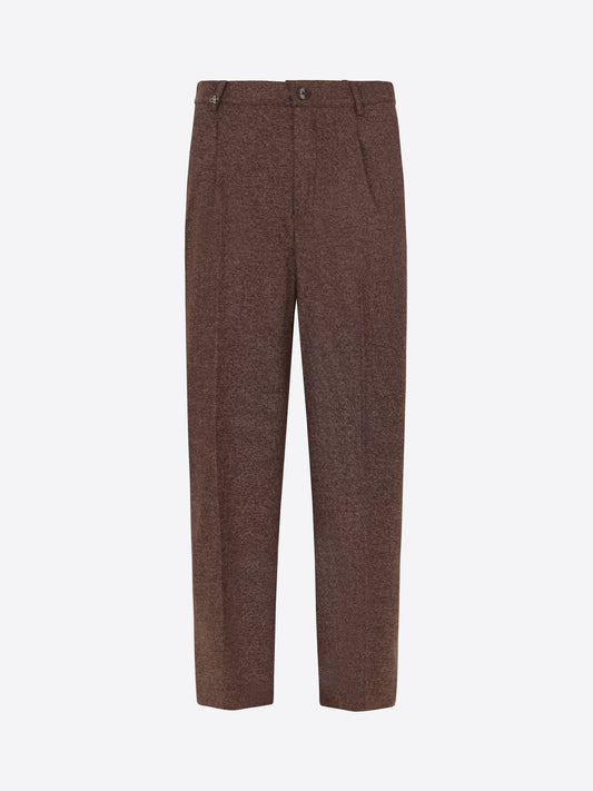 Distretto12 Ban Cellini Brown Melange Technical Jersey Trousers - Product Still Life