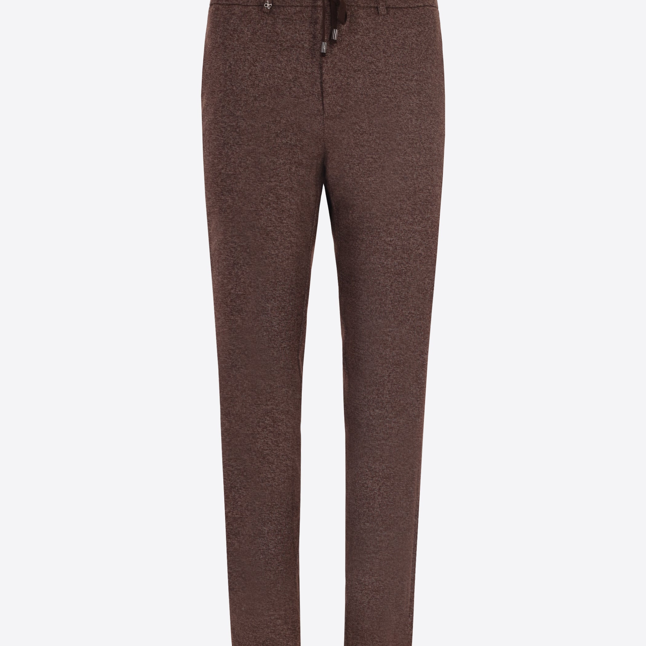 Distretto12 York Cellini Brown Melange Technical Jersey Trousers - Product Still Life