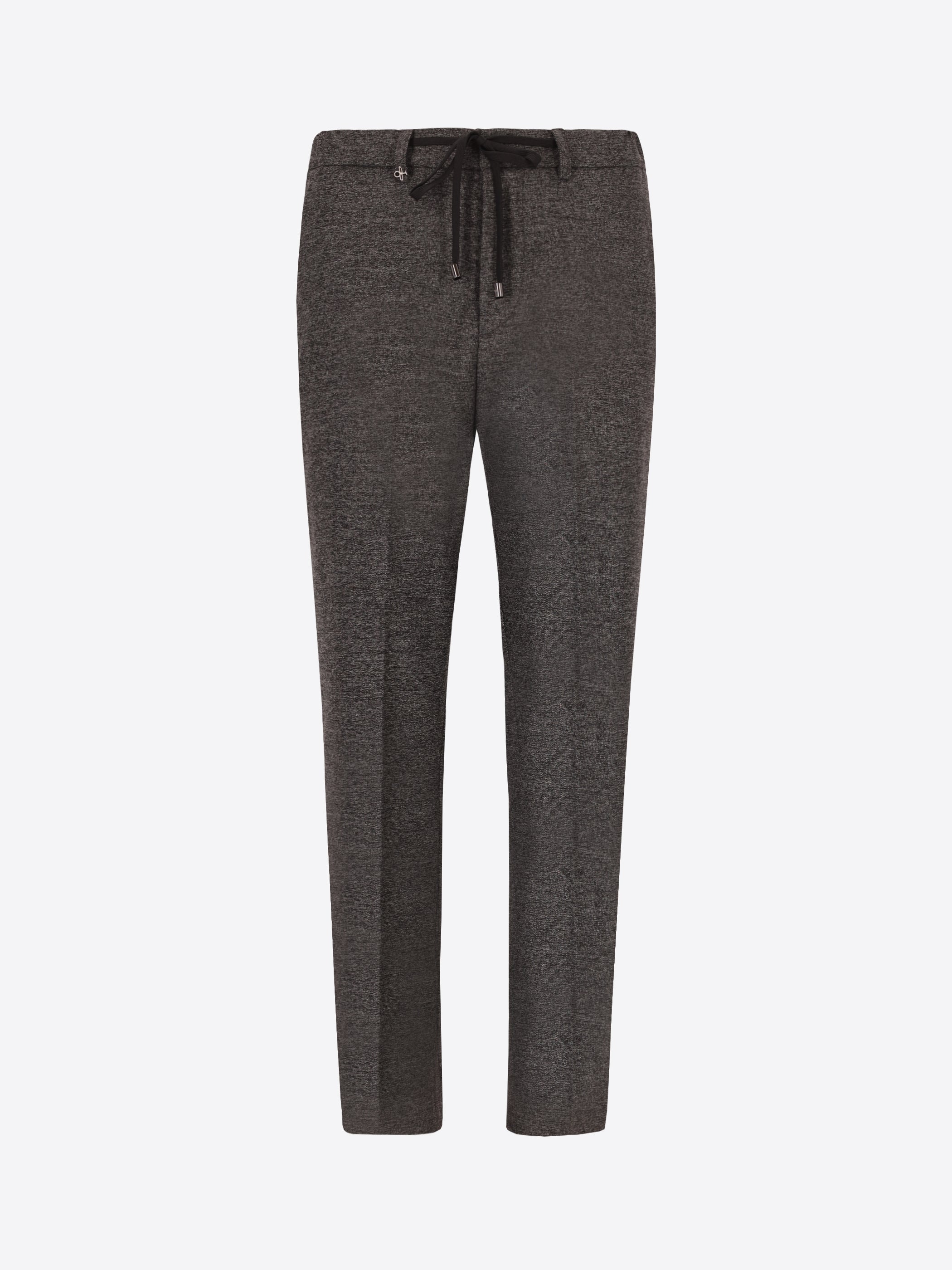 Distretto12 York Cellini Charcoal Melange Technical Jersey Trousers - Product Still Life