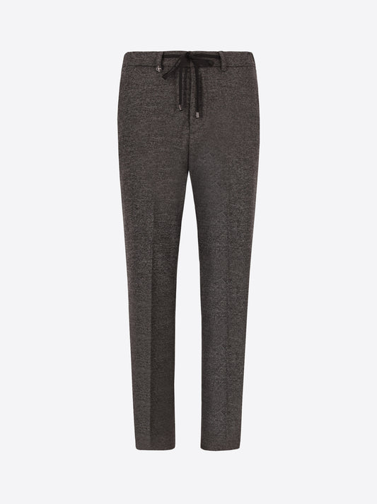 Distretto12 York Cellini Charcoal Melange Technical Jersey Trousers - Product Still Life