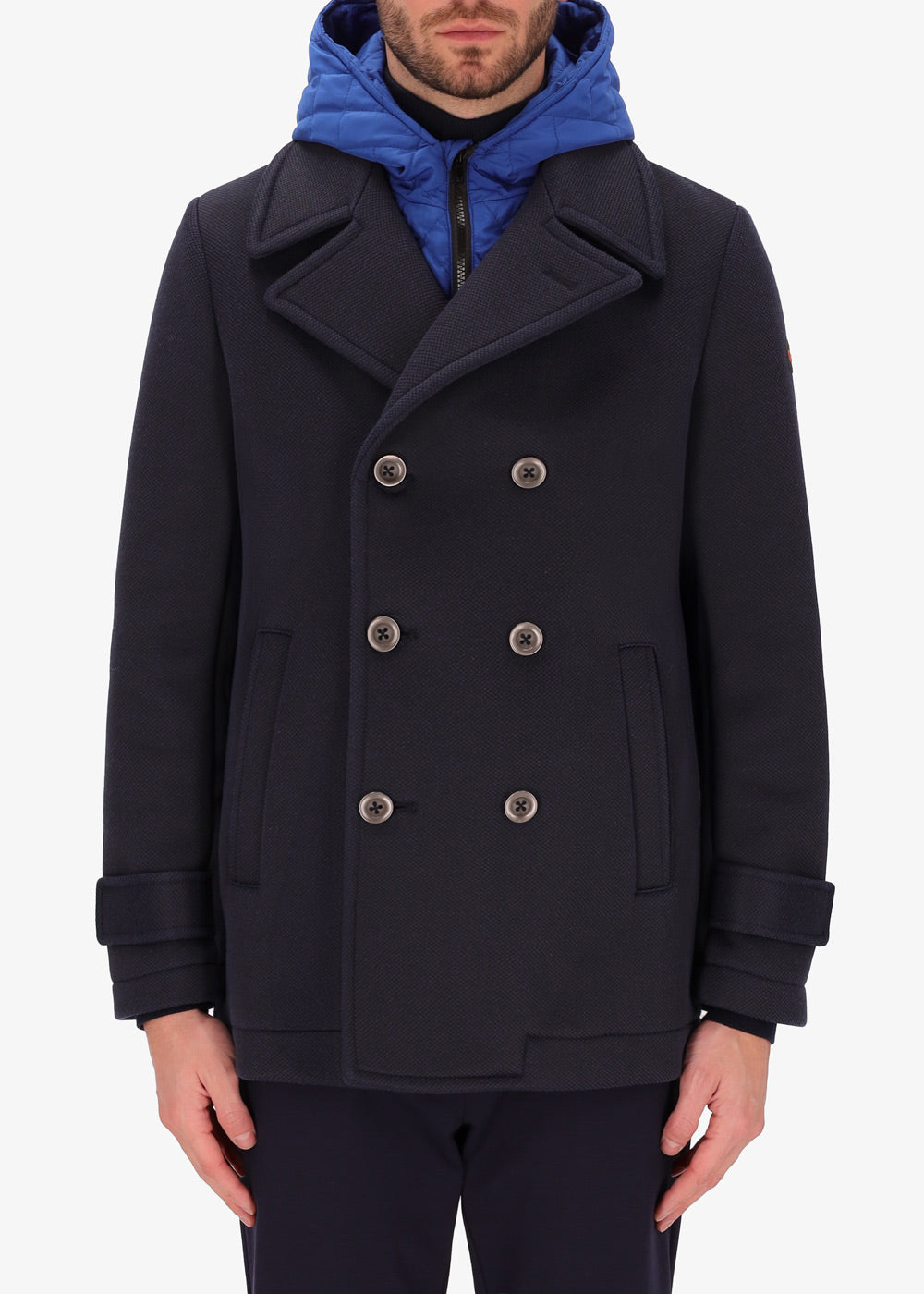 Peacoat Cruise in Micro Piquet Tecnico con Cappuccio Imbottito
