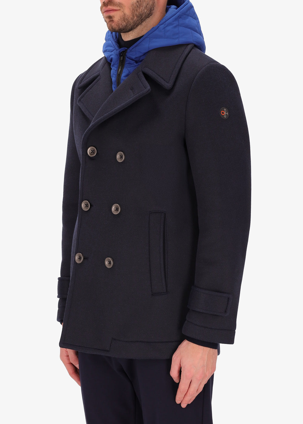 Peacoat Cruise in Micro Piquet Tecnico con Cappuccio Imbottito