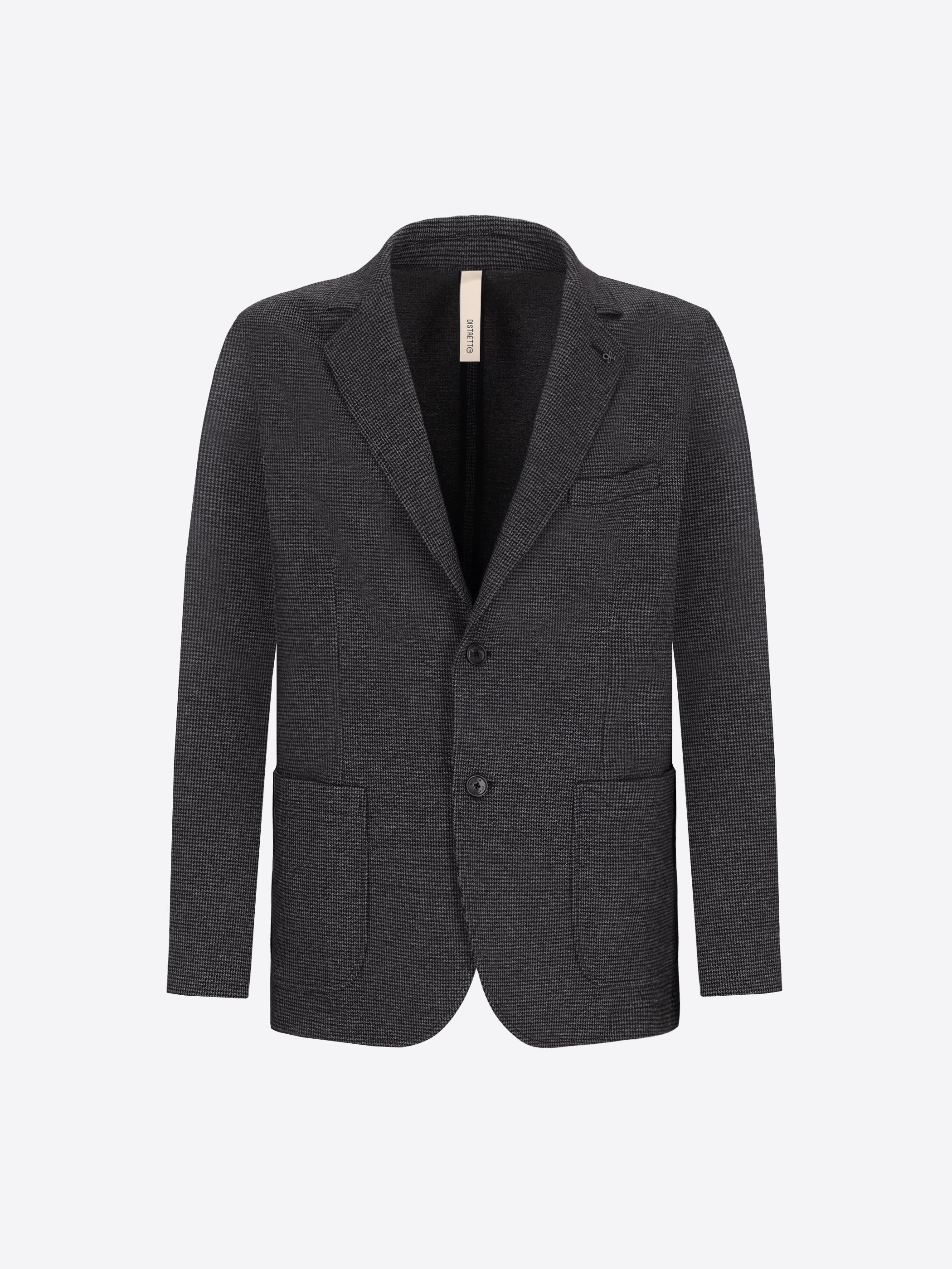 Distretto12 Allori Charcoal Milano-Jersey Houndstooth Jacket - Product Still Life