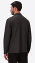 Allori Forest Green Milano-Jersey Houndstooth Shirt Jacket - Model Back View