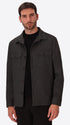 Allori Forest Green Milano-Jersey Houndstooth Shirt Jacket - Model Front View