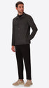 Allori Forest Green Milano-Jersey Houndstooth Shirt Jacket - Model Full Body Shot