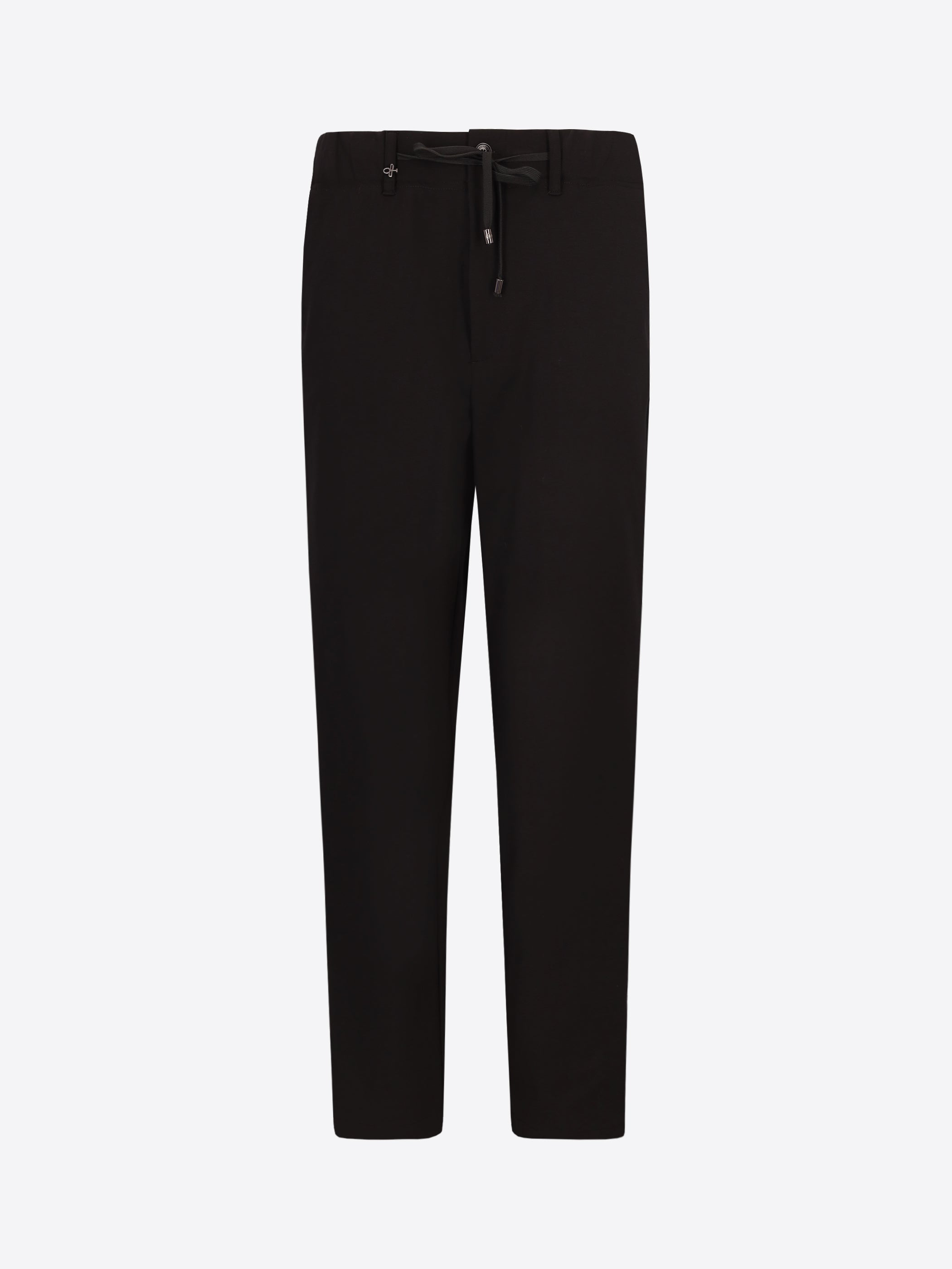 Distretto12 Relax Burri Black Milano-Jersey Trousers - Product Still Life