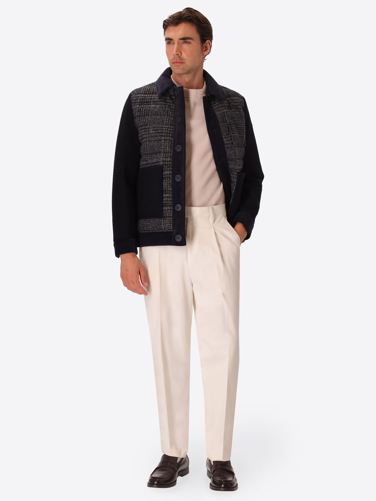 Aviator-Jacke im Materialmix Urban Gent