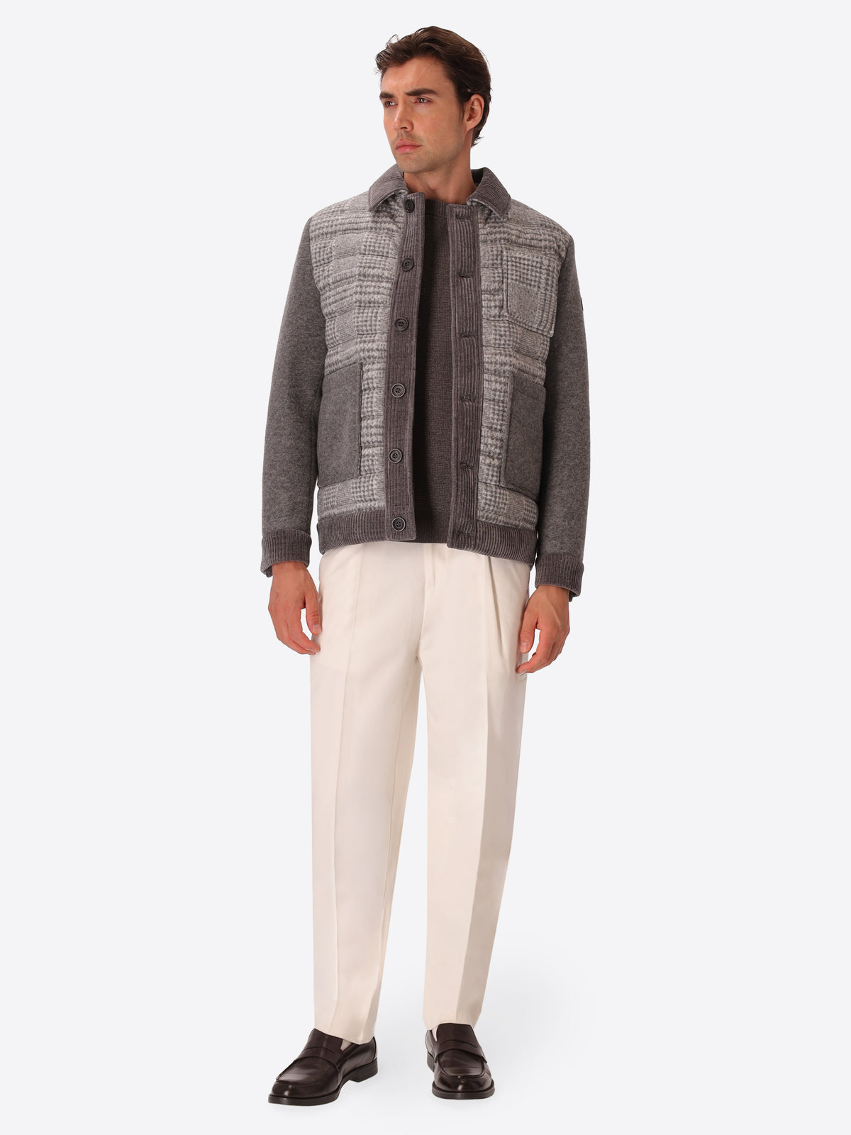 Aviator-Jacke im Materialmix Urban Gent