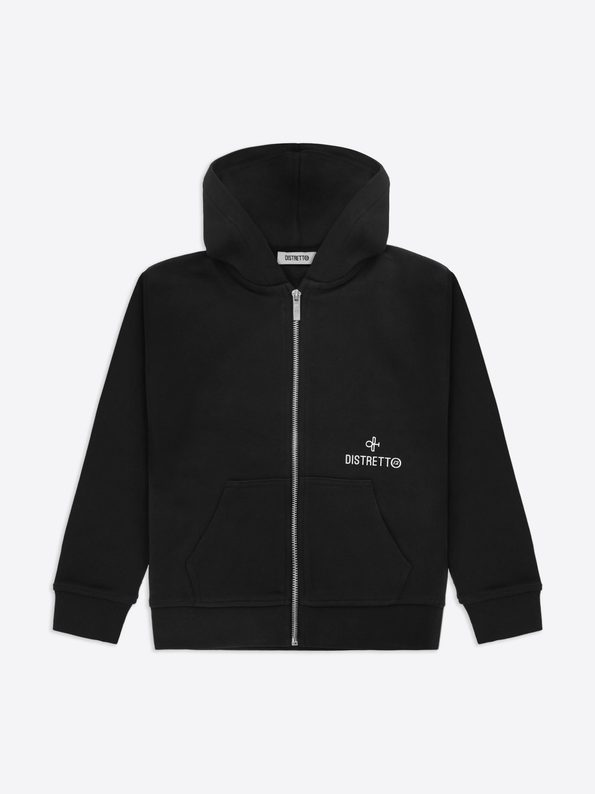 Kapuzen-Sweatshirt mit Reißverschluss aus einfarbigem Baumwoll-Sweatstoff mit Frontreißverschluss