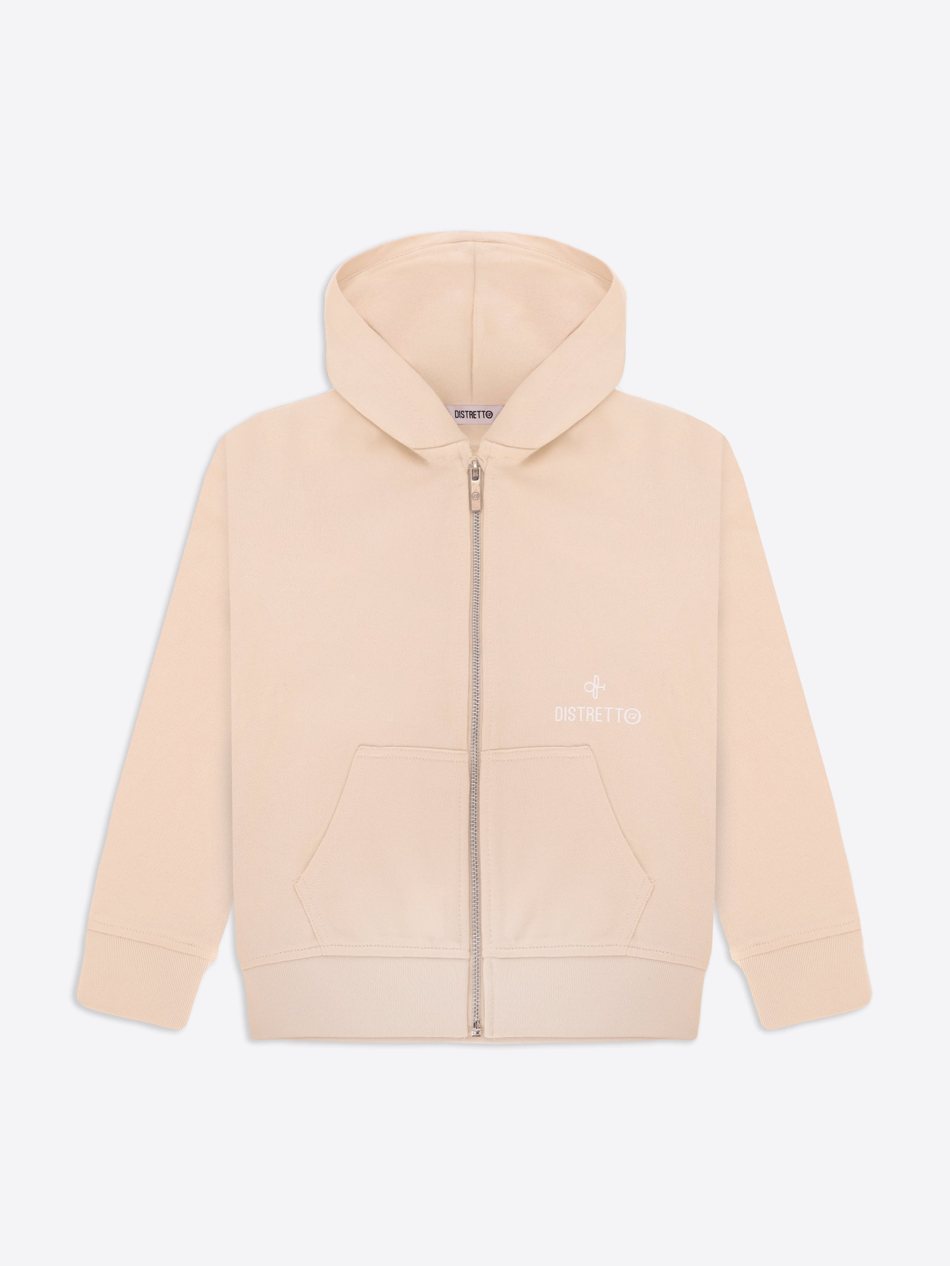 Kapuzen-Sweatshirt mit Reißverschluss aus einfarbigem Baumwoll-Sweatstoff mit Frontreißverschluss